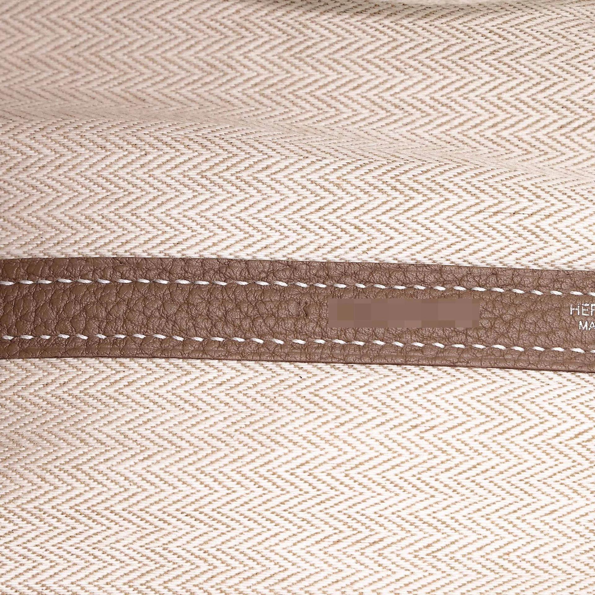 Brand New ( Rank N ) HERMÈS Garden Party TPM Etoupe (18) Negonda Palladium hardware K (2025) - 15
