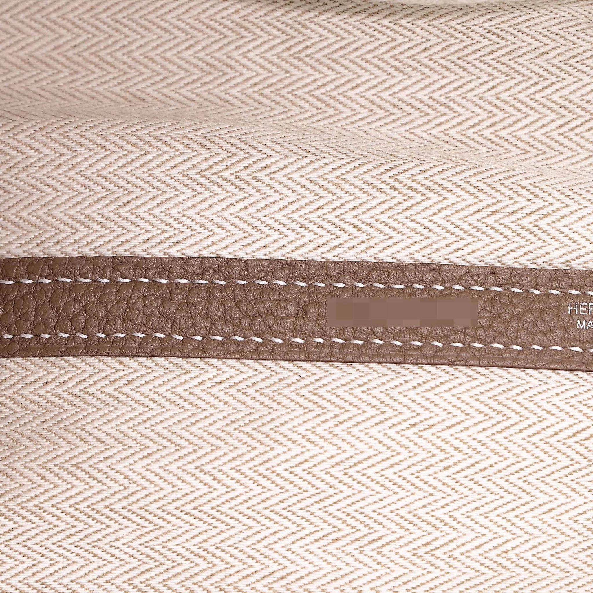 Brand New ( Rank N ) HERMÈS Garden Party TPM Etoupe (18) Negonda Palladium hardware K (2025) - 15