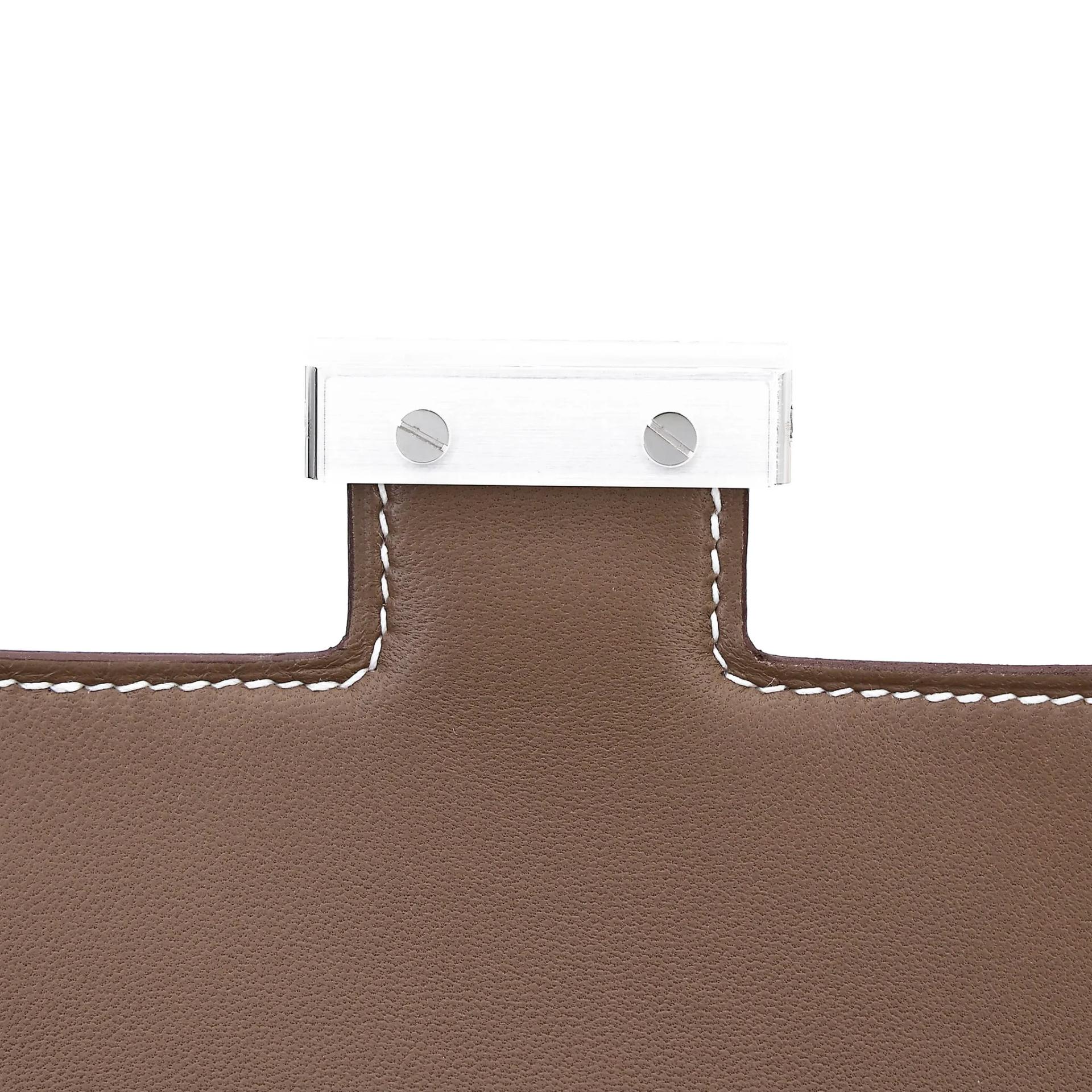 Brand New ( Rank N ) HERMÈS Constance Mini Etoupe (18) Epsom Palladium hardware G (2026) - 10