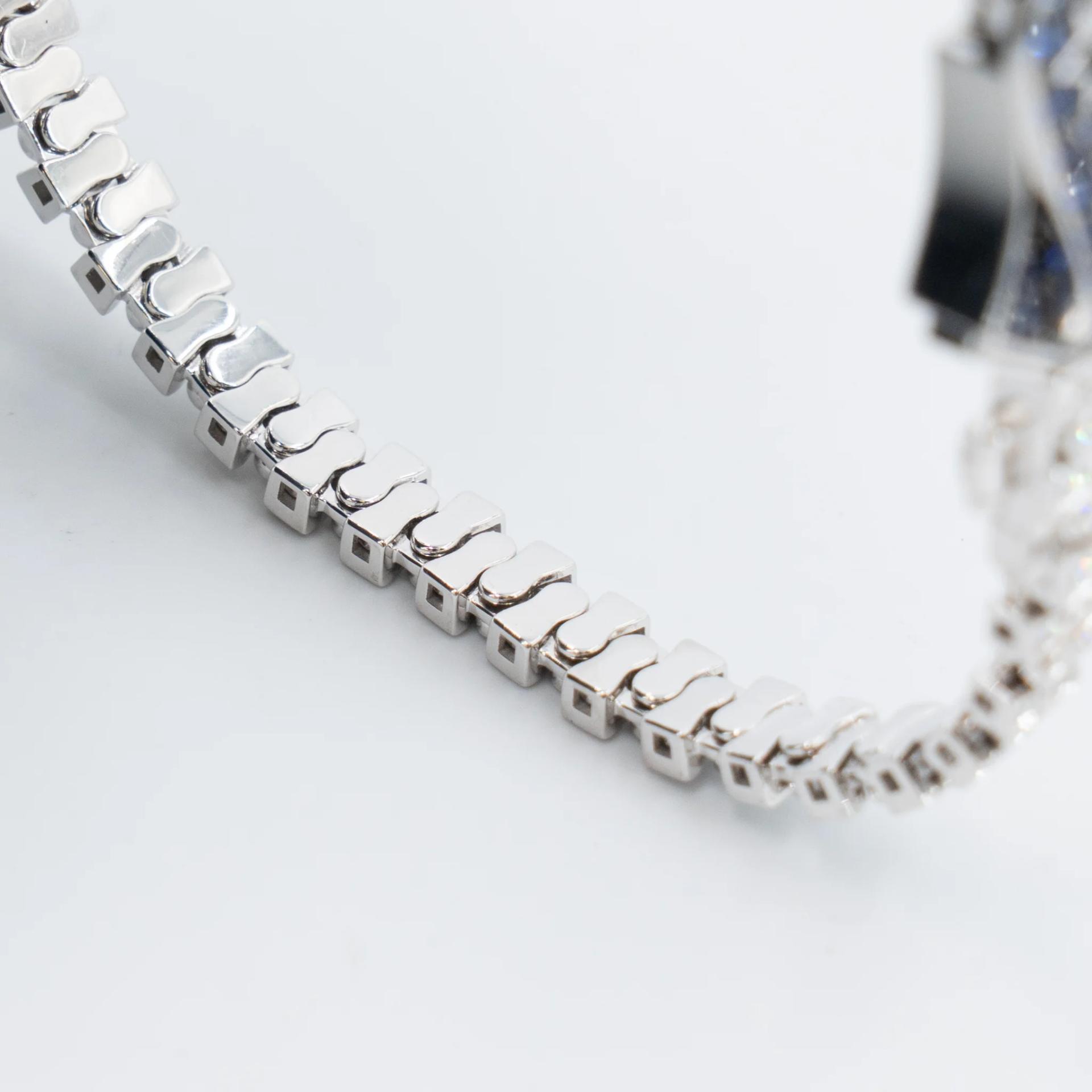 Brand New ( Rank N ) Mira MIRA Premium Collection Sapphire Mode Bracelet Blue White 18K White Gold Diamond - 11