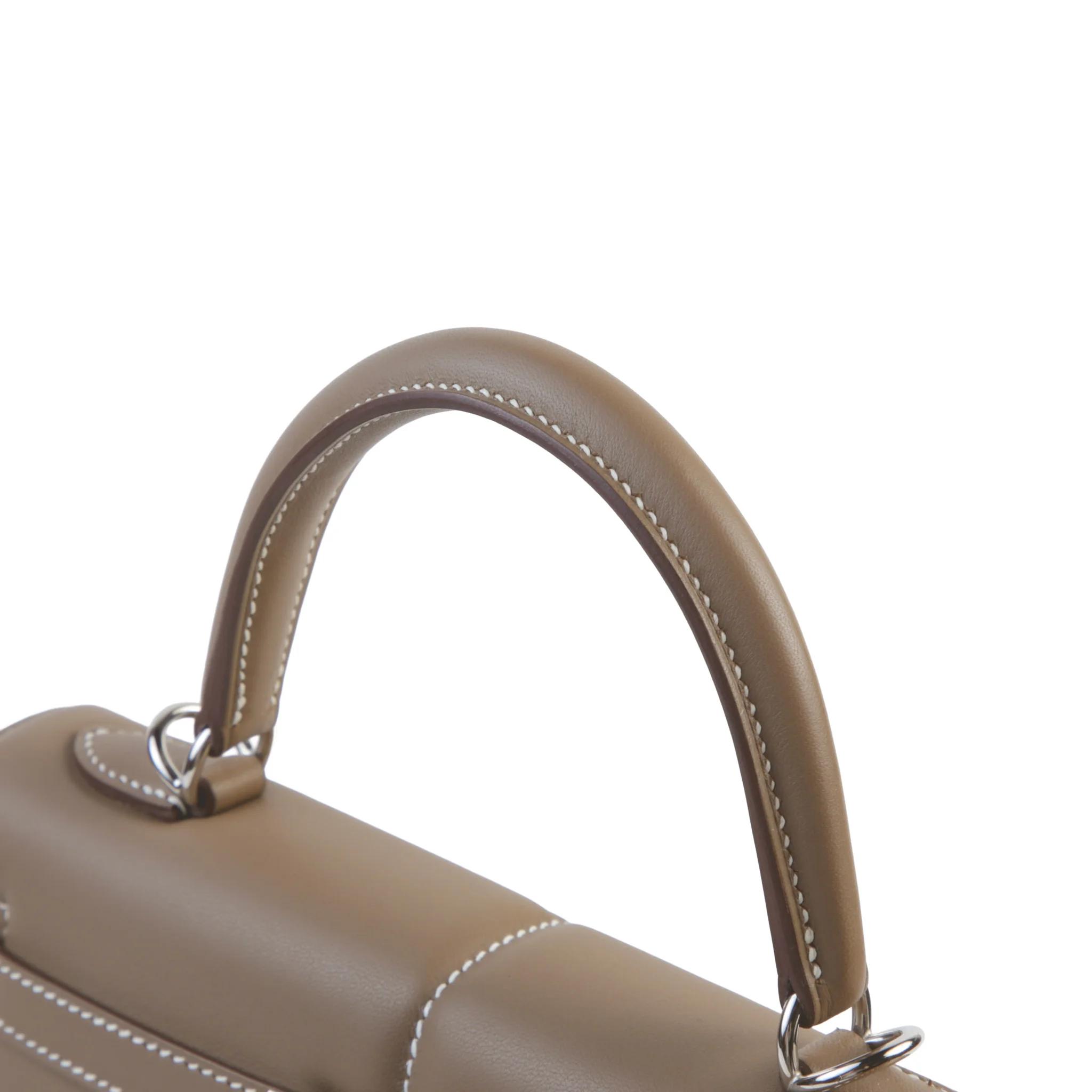 ランク NS 未使用品 HERMÈS エルメス 限定品 ケリー25 パデッド セリエ エトゥープ (18) スイフト シルバー金具 U刻印 (2022) - 3