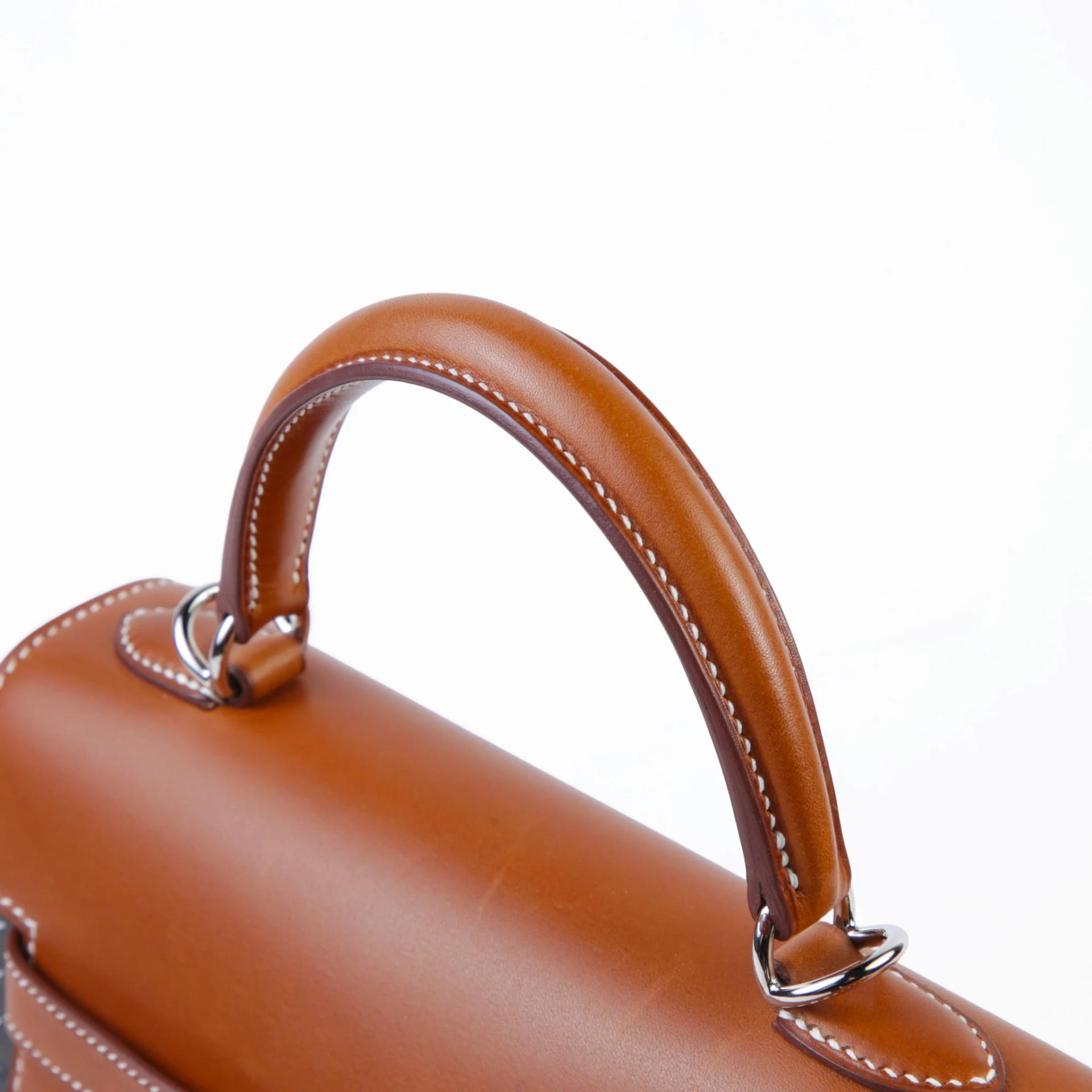 Excellent ( Rank SA ) HERMÈS Limited Edition Kelly Wood 22 Black (89) Barenia Palladium hardware Y (2020) - 3