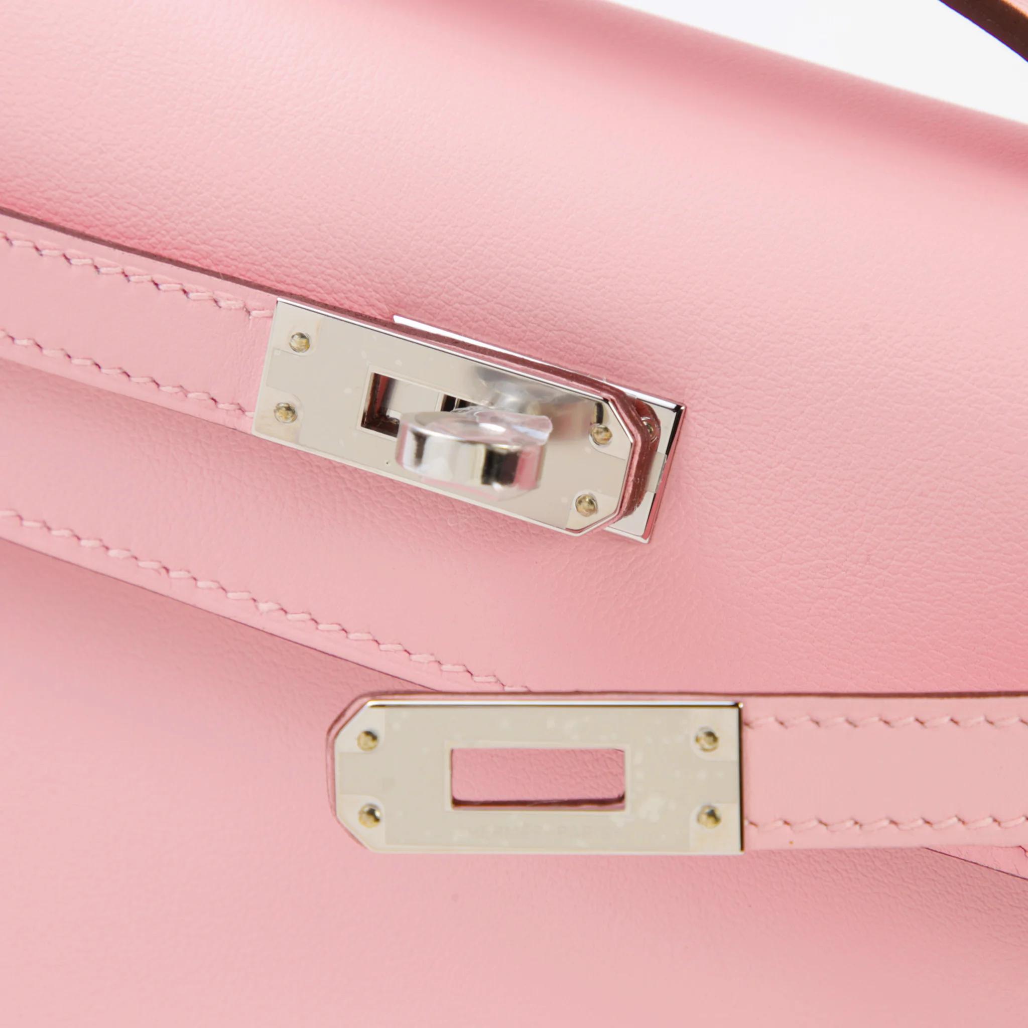ランク N 新品 HERMÈS エルメス ポシェットケリー ローズサクラ (3Q) スイフト シルバー金具 K刻印 (2025) - 8
