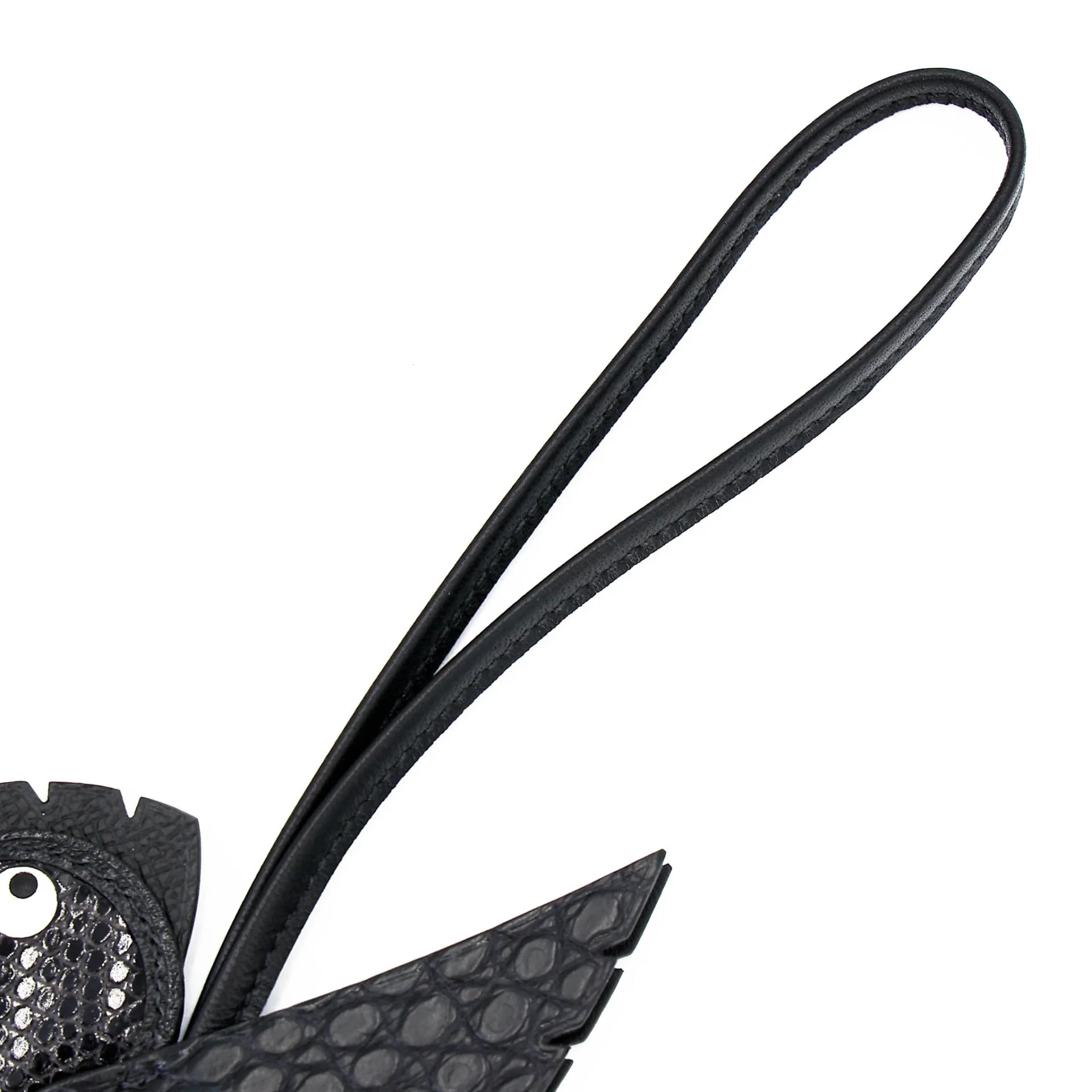 Brand New ( Rank N ) HERMÈS Birdy charm Noir (89) Chevre Mysore Matte Alligator Lizard Epsom Palladium hardware G (2026) - 5