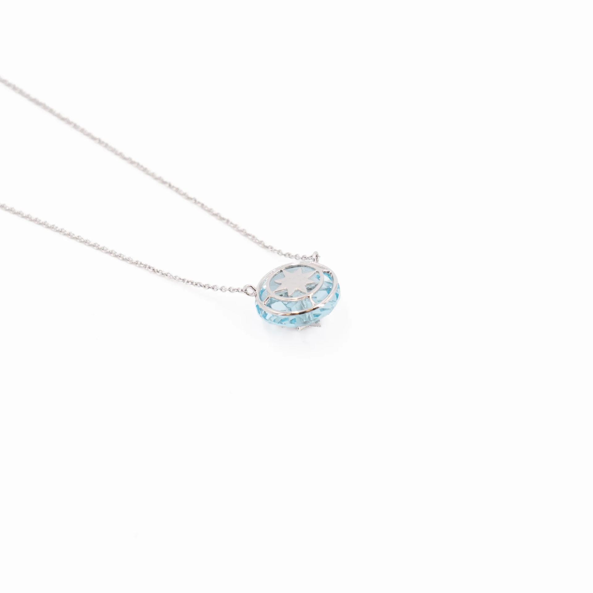 ランク N 新品 Mira ミラクル・ミー ESPOIR ネックレス ブルー ホワイト K18ホワイトゴールド ダイヤモンド - 7