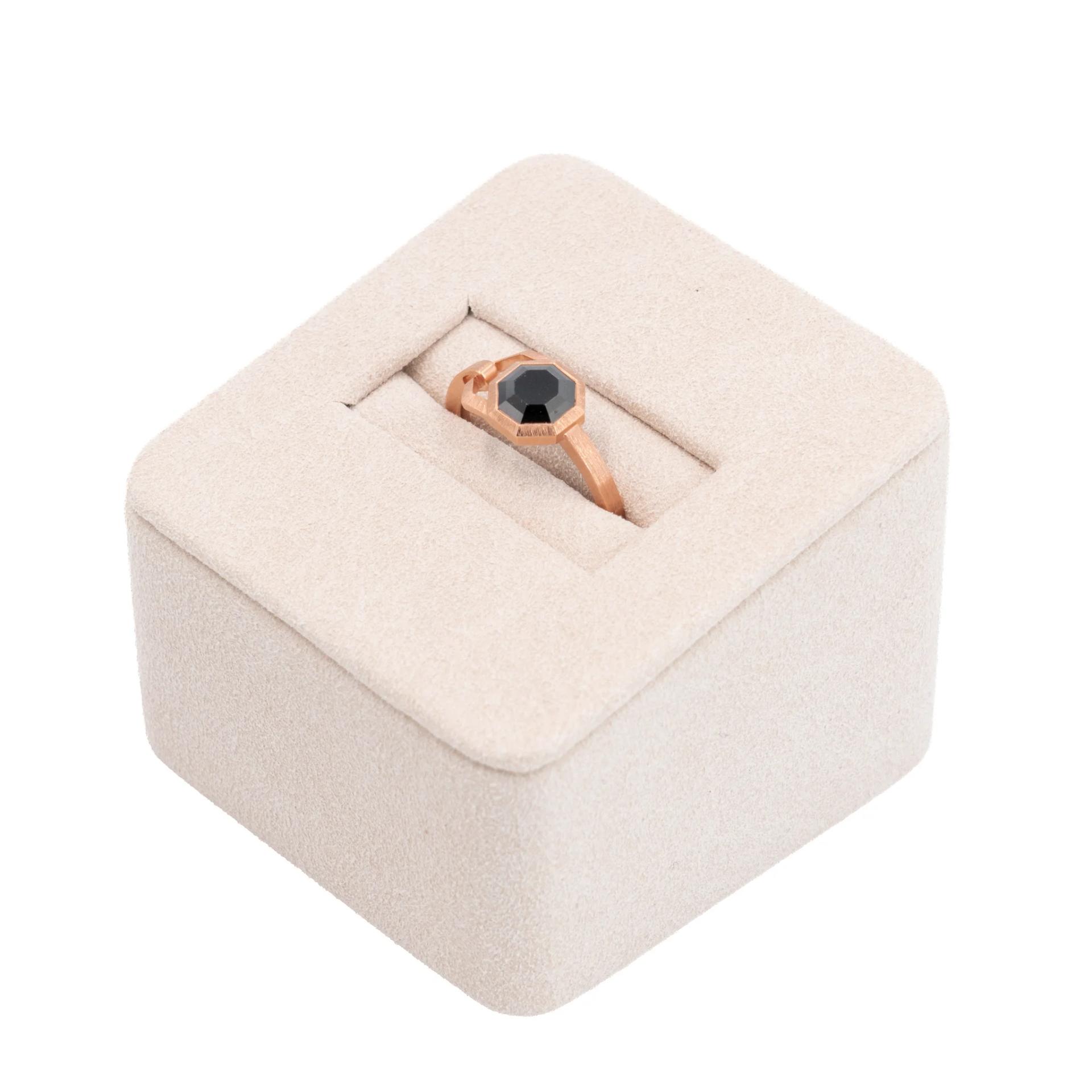 Brand New ( Rank N ) Mira MIRA NOIR GEOMETRY LOCK Ring Black Rose Gold 18K Rose Gold Diamond - 8