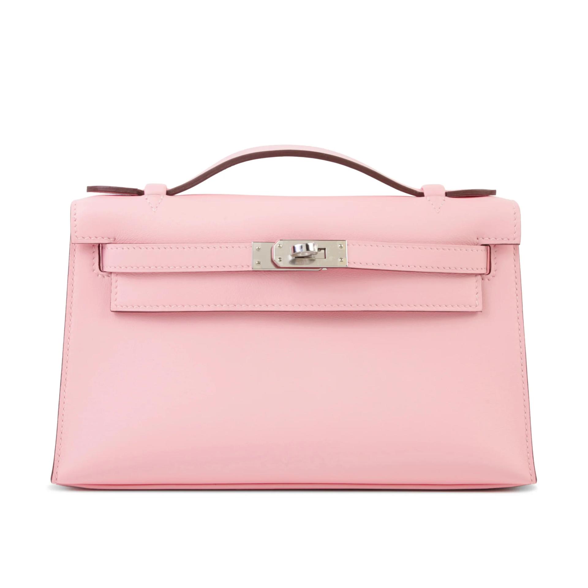 Brand New ( Rank N ) HERMÈS Kelly Pochette Rose Sakura (3Q) Swift Palladium hardware K (2025) - 1