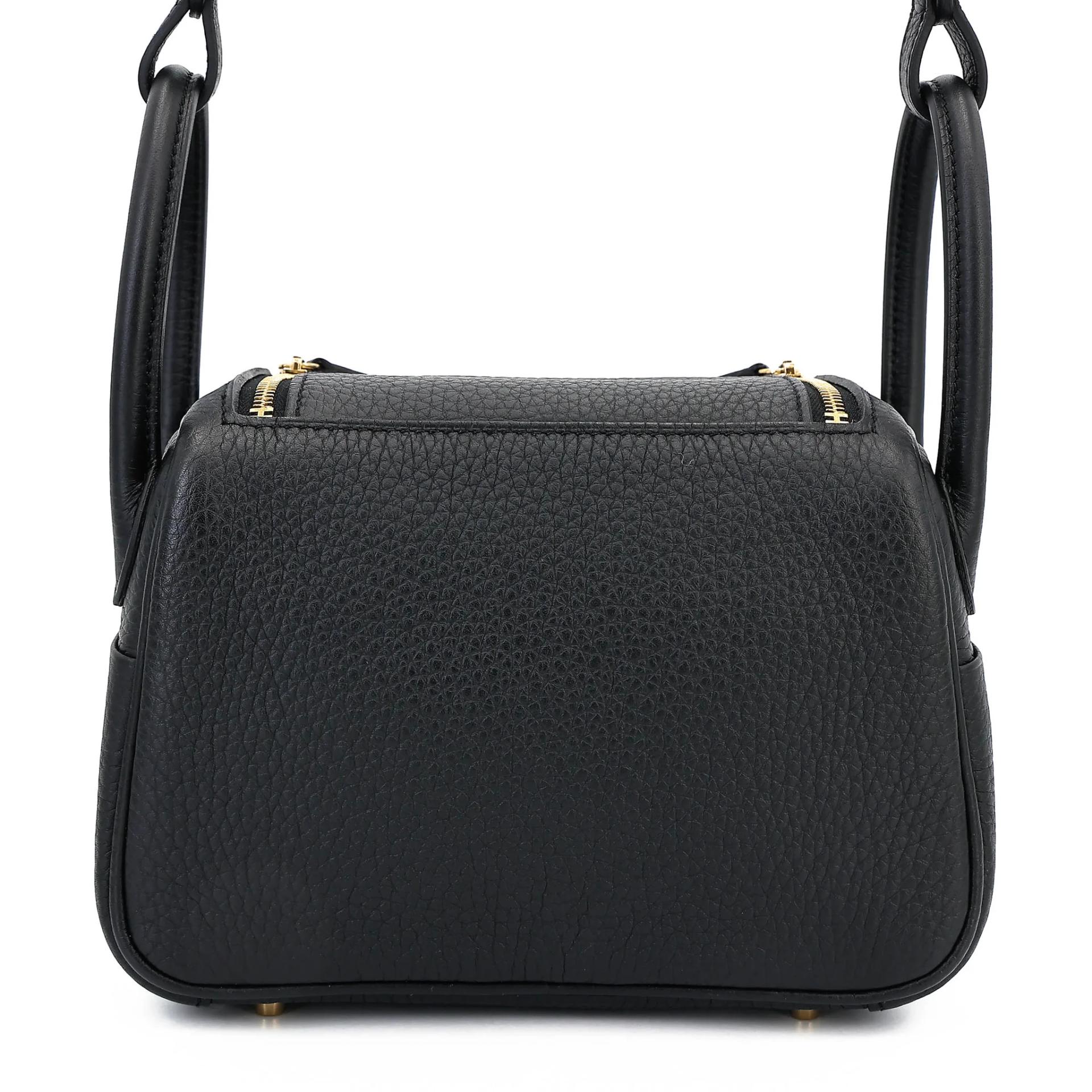 Excellent ( Rank SA ) HERMÈS Mini Lindy II Noir (89) Clemence Gold hardware W (2024) - 2