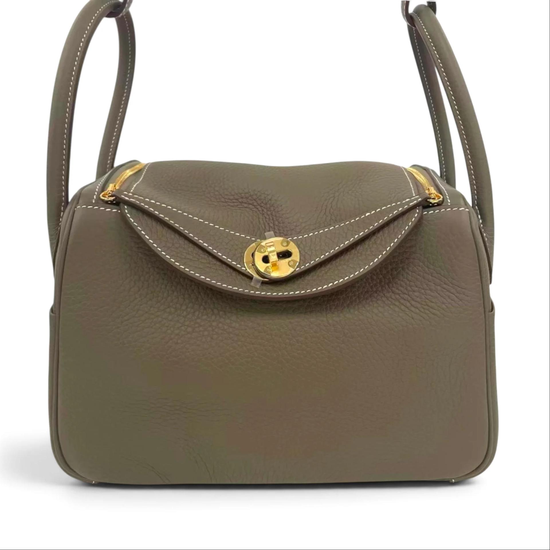 Brand New ( Rank N ) HERMÈS Lindy 26 Etoupe (18) Clemence Gold hardware G (2026) - 1
