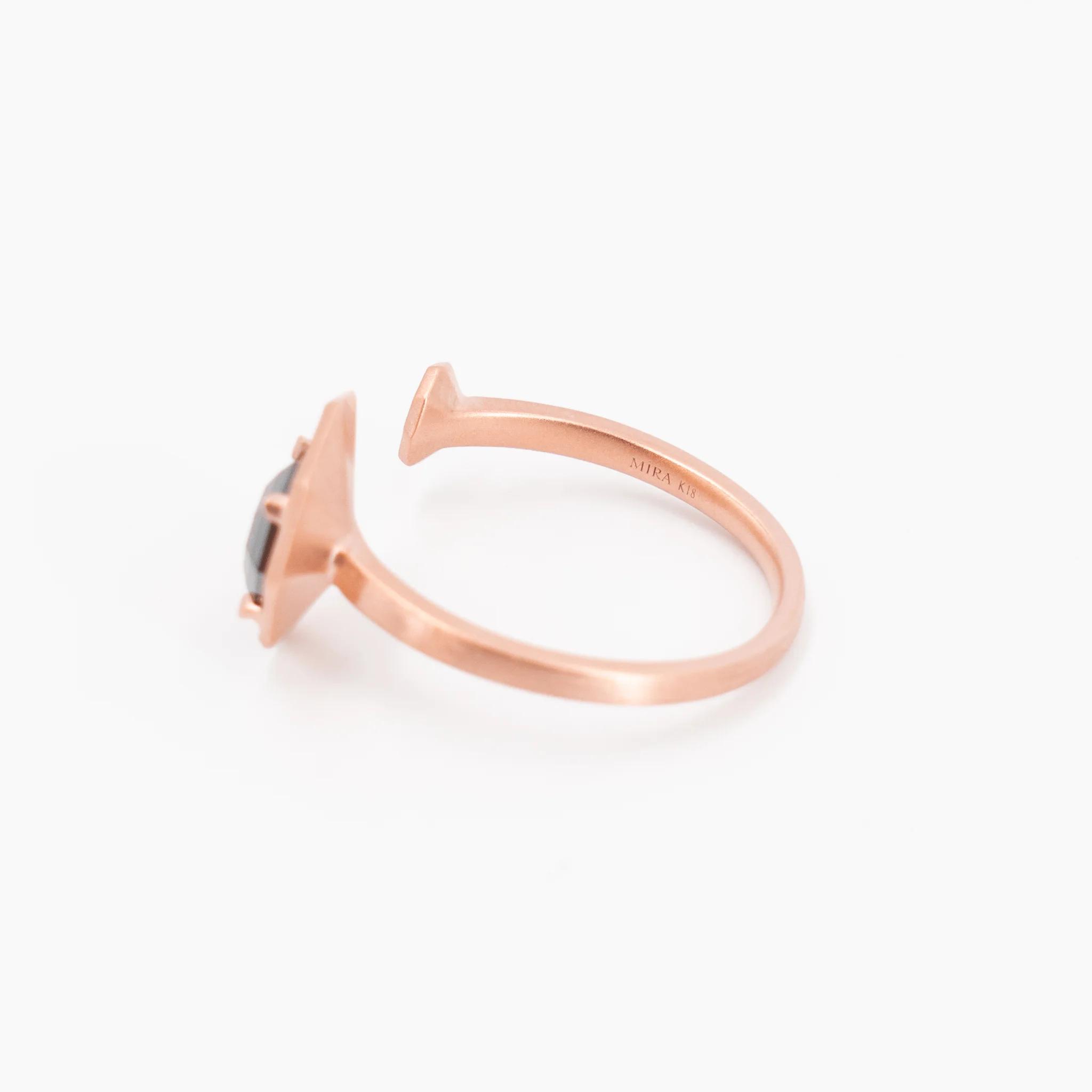 Brand New ( Rank N ) Mira MIRA NOIR LUNAR ECLIPSE Ring Black 18K Rose Gold - 7