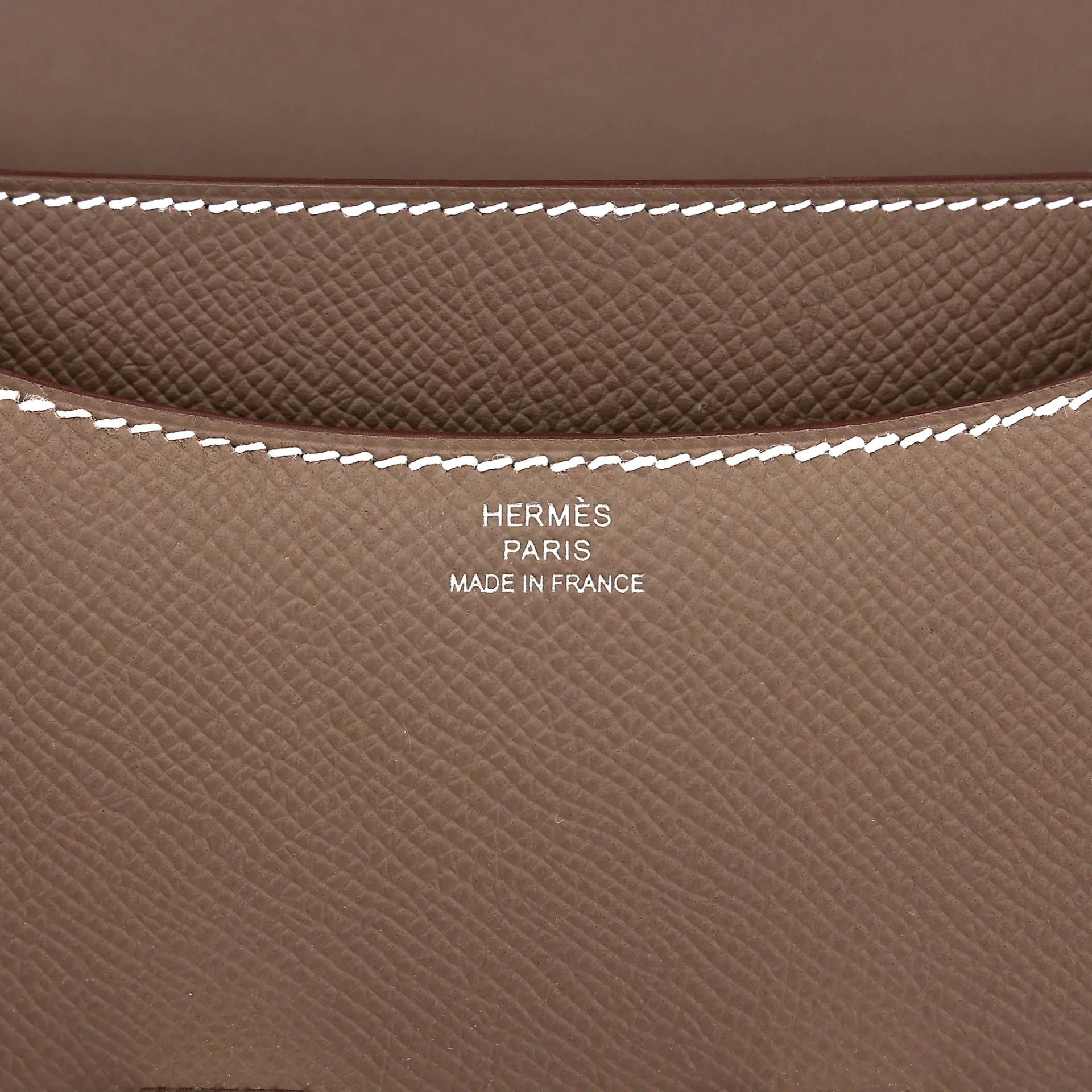 Brand New ( Rank N ) HERMÈS Constance Mini Etoupe (18) Epsom Palladium hardware G (2026) - 12