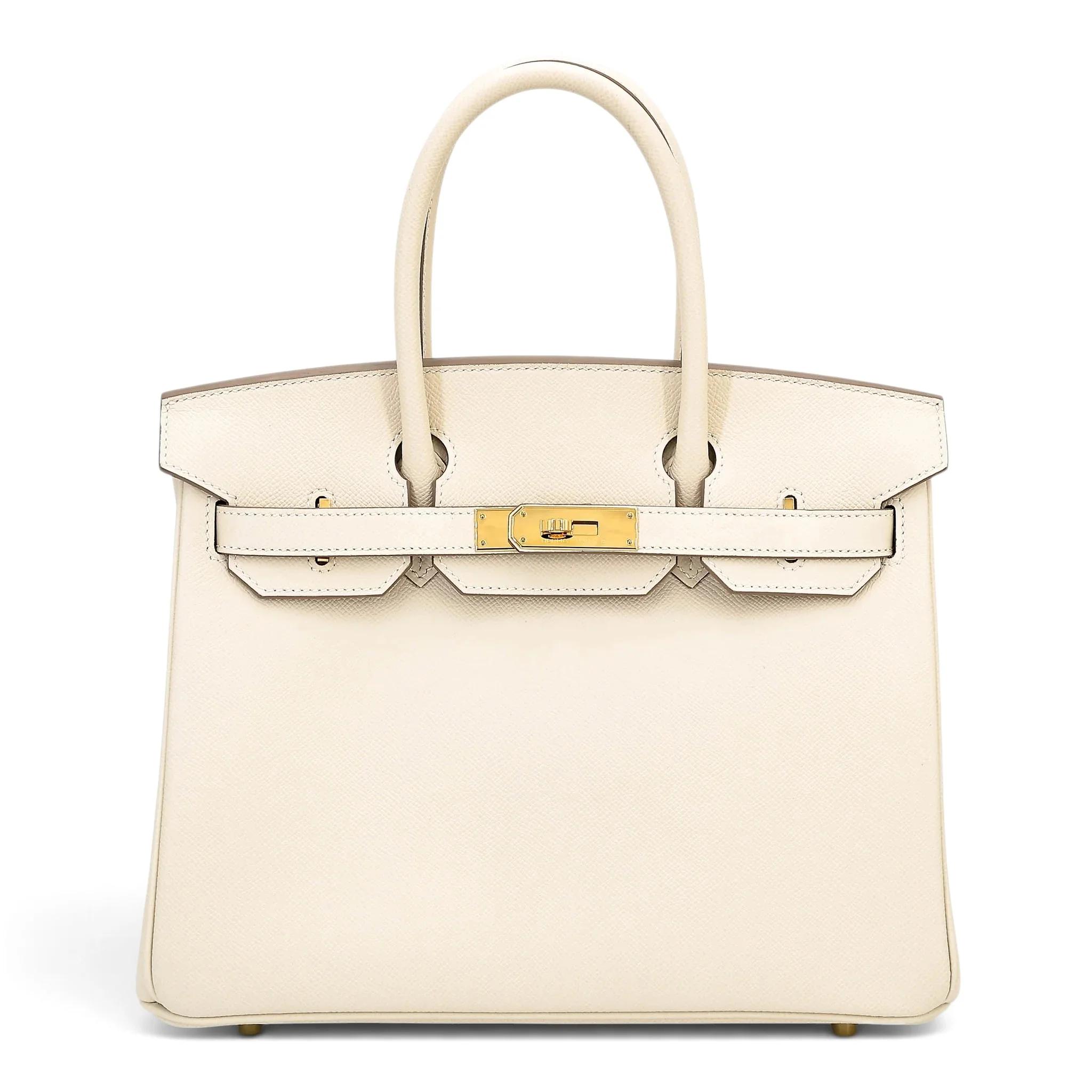 Excellent ( Rank SA ) HERMÈS Birkin 30 Craie (10) Epsom Gold hardware U (2022) - 1