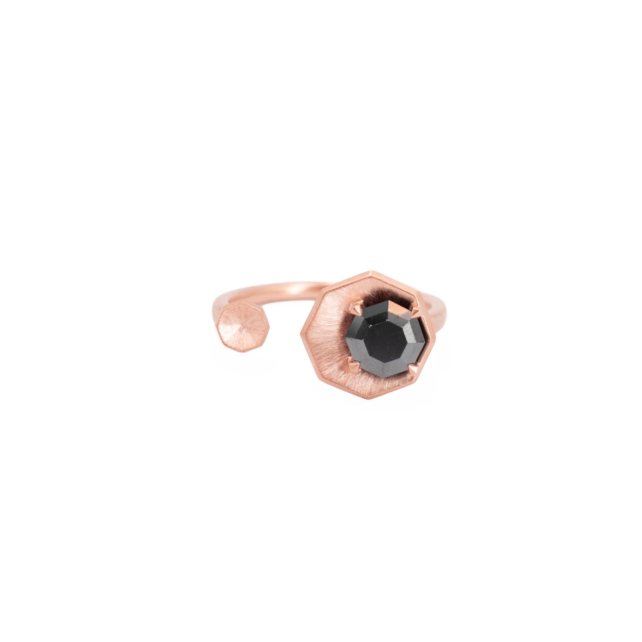 Brand New ( Rank N ) Mira MIRA NOIR LUNAR ECLIPSE Ring Black 18K Rose Gold - 3