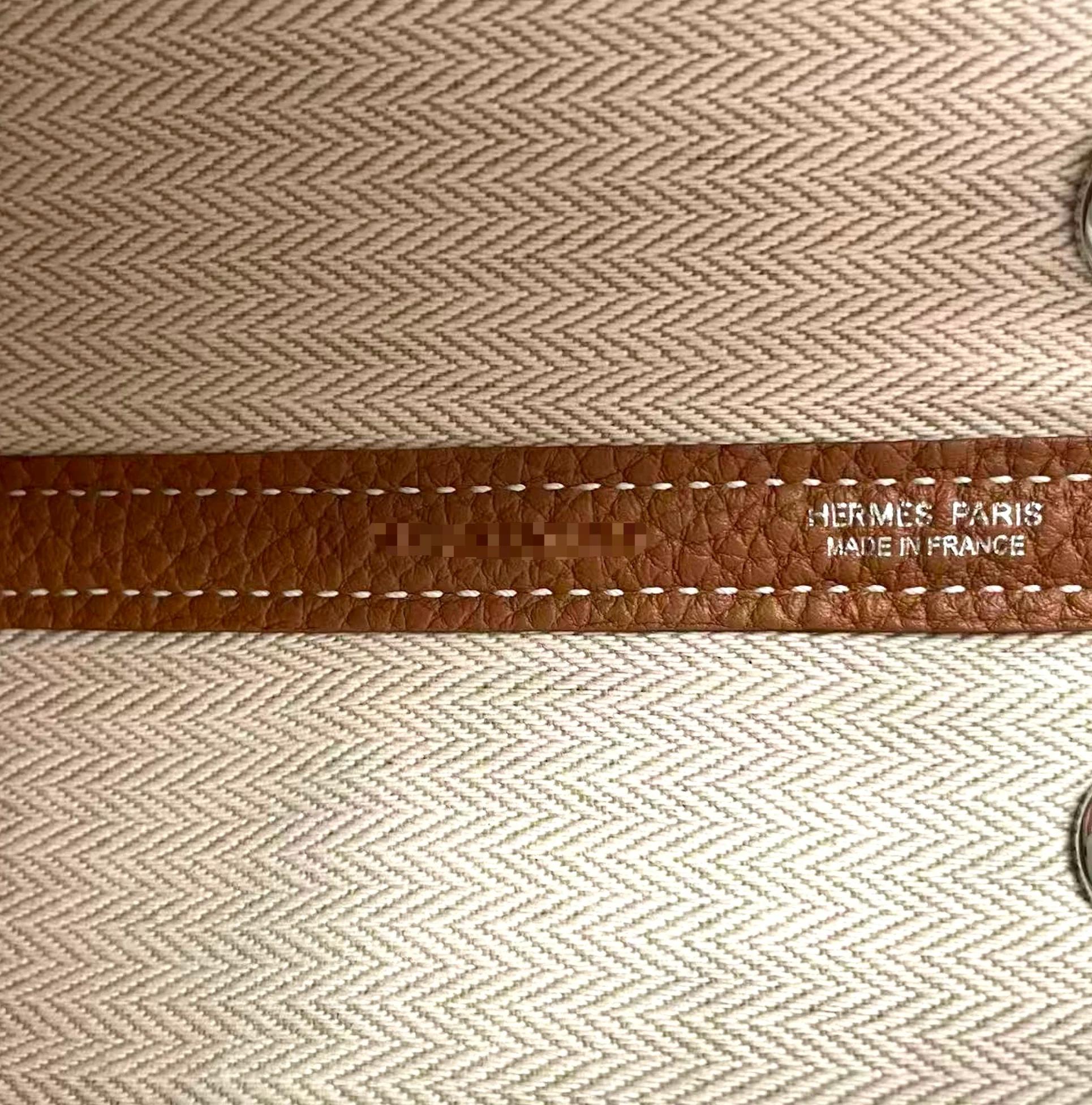 Brand New ( Rank N ) HERMÈS Neo Garden Party 23 Gold (37) Negonda Palladium hardware K (2025) - 15