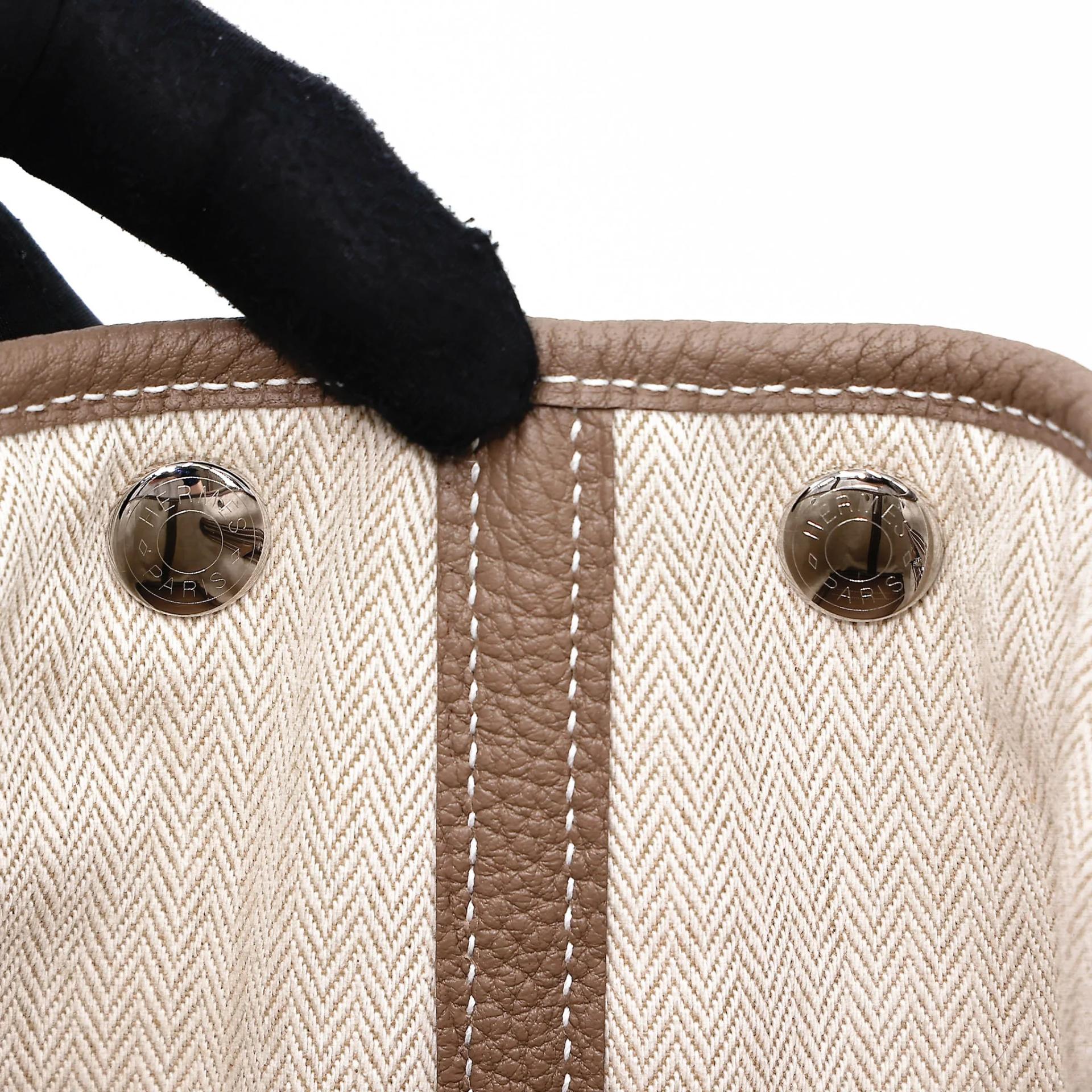 Brand New ( Rank N ) HERMÈS Garden Party TPM Etoupe (18) Negonda Palladium hardware K (2025) - 12