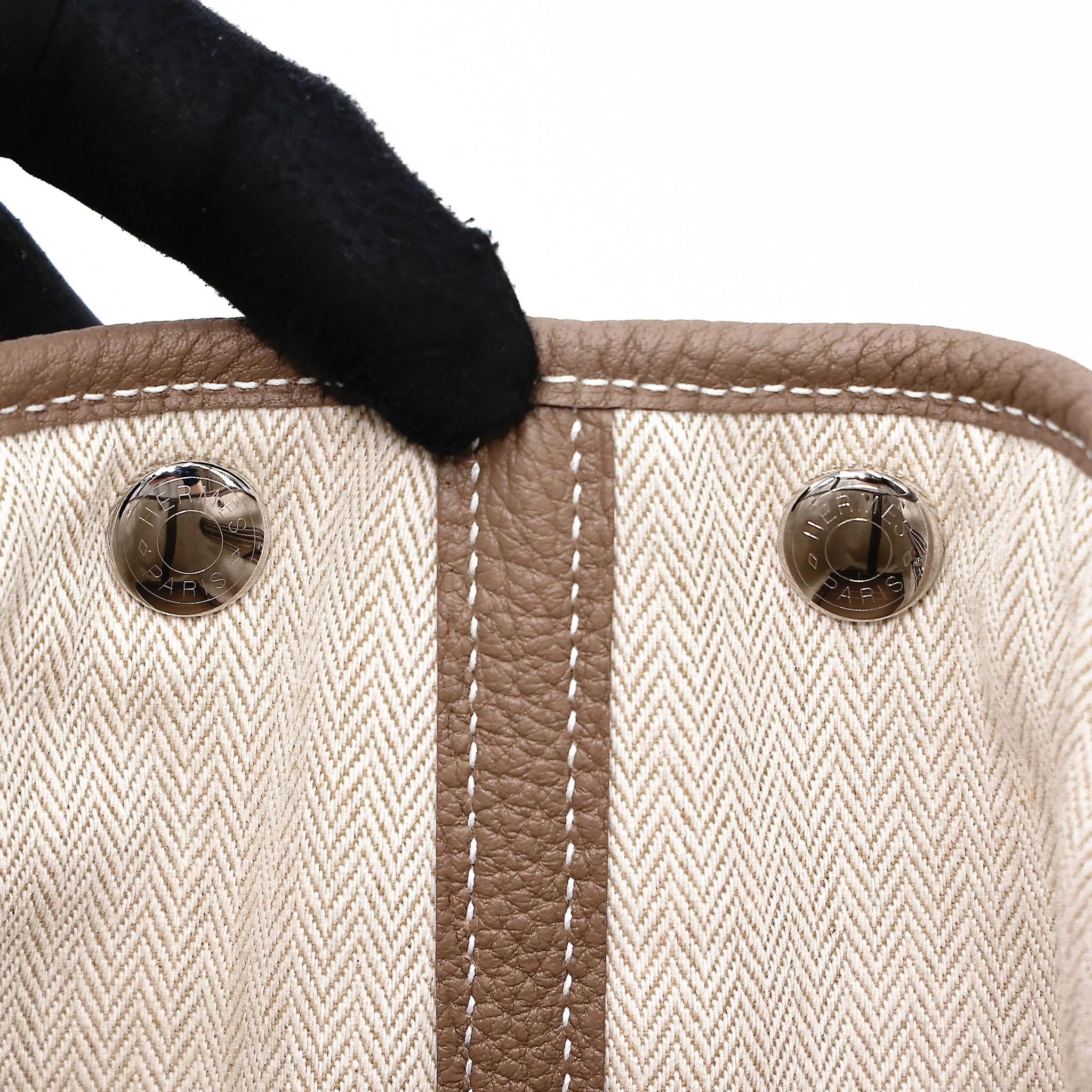 Brand New ( Rank N ) HERMÈS Garden Party TPM Etoupe (18) Negonda Palladium hardware K (2025) - 12