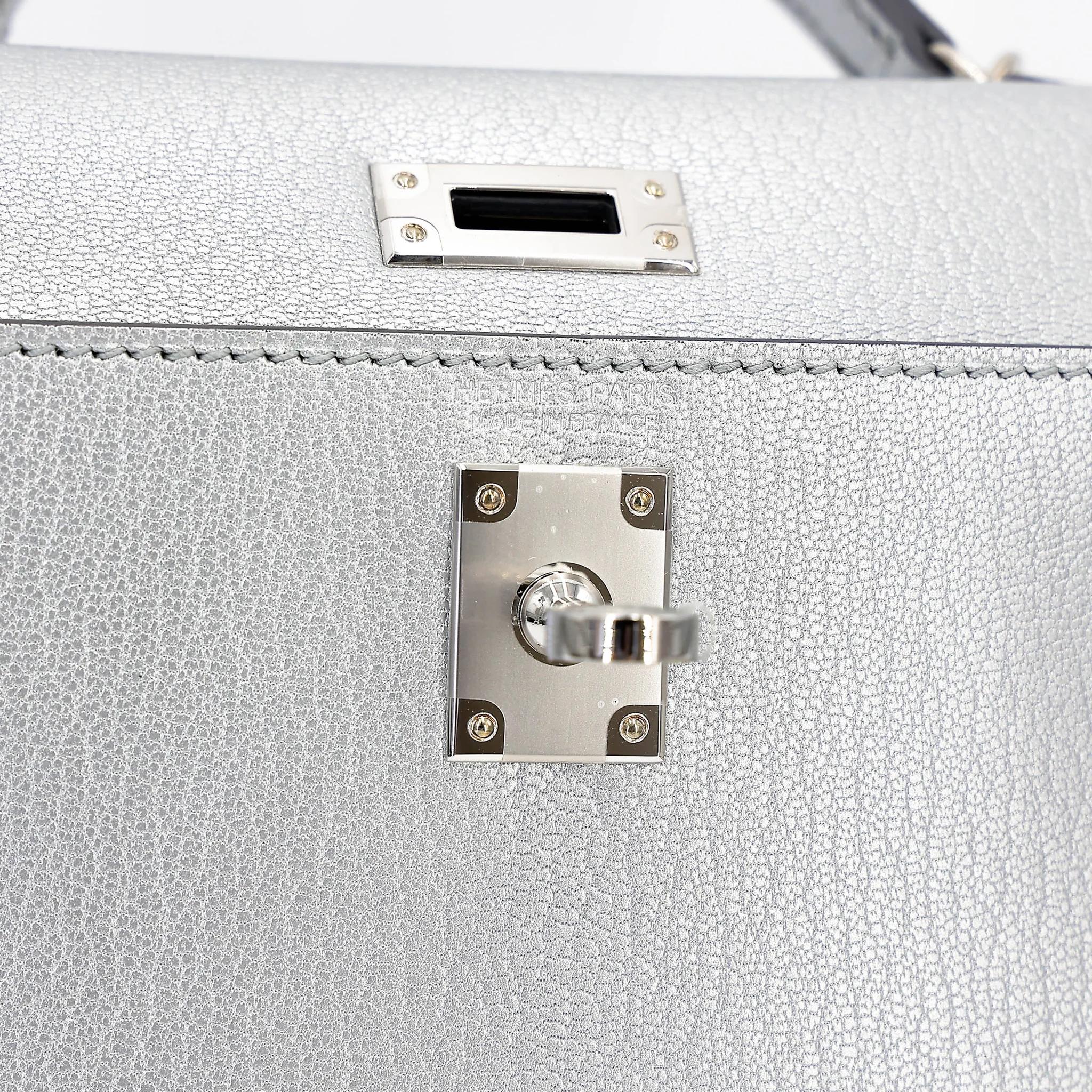 ランク N 新品 HERMÈS エルメス ミニケリー2 アルジャン (05) シェーブル シルバー金具 G刻印 (2026) - 13