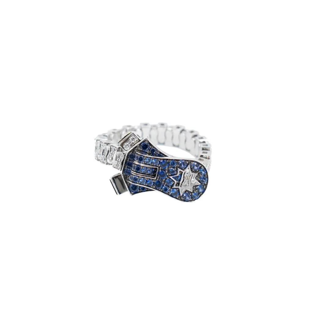 MIRA Premium Collection Sapphire Mode Ring Blue White