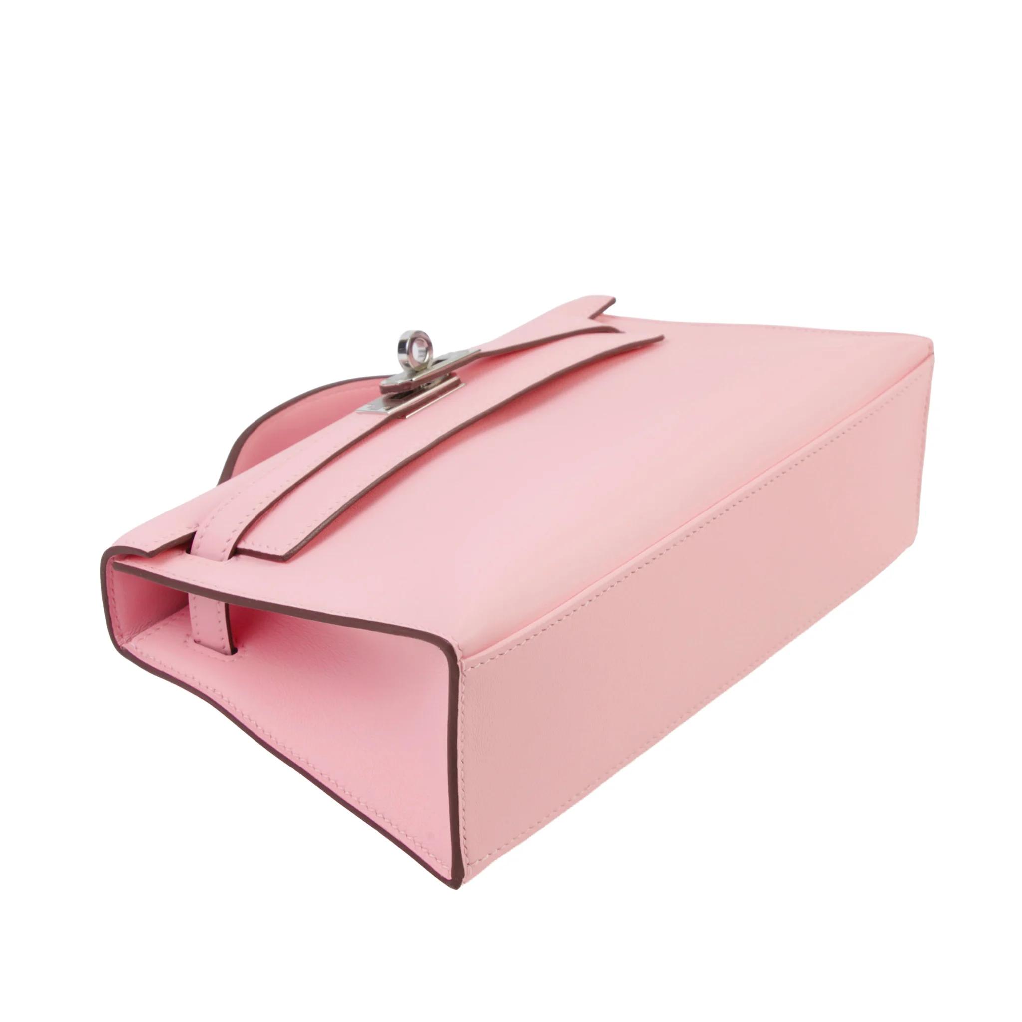 ランク N 新品 HERMÈS エルメス ポシェットケリー ローズサクラ (3Q) スイフト シルバー金具 K刻印 (2025) - 4