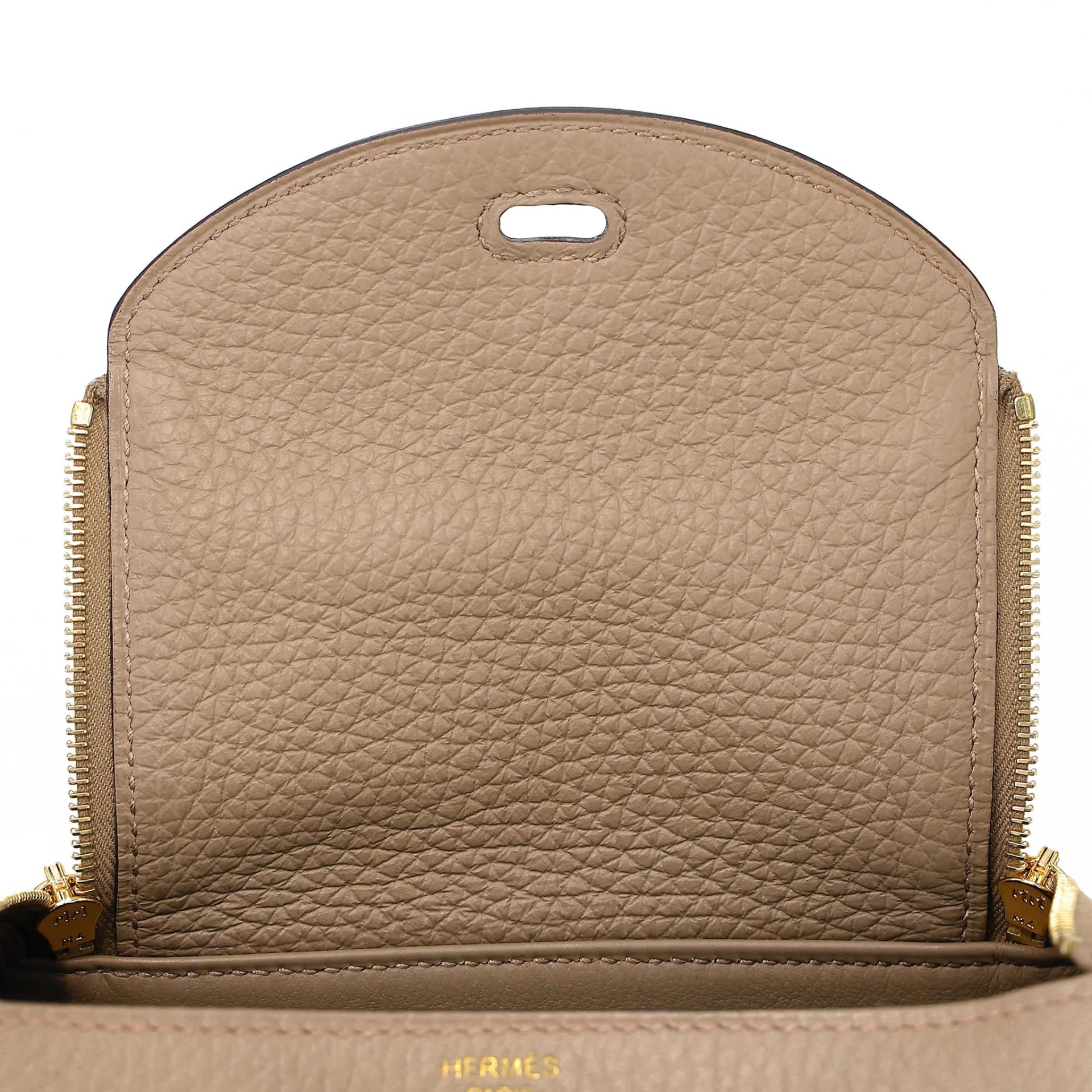 Brand New ( Rank N ) HERMÈS Mini Lindy II Beige Marfa (8Q) Clemence Gold hardware G (2026) - 13
