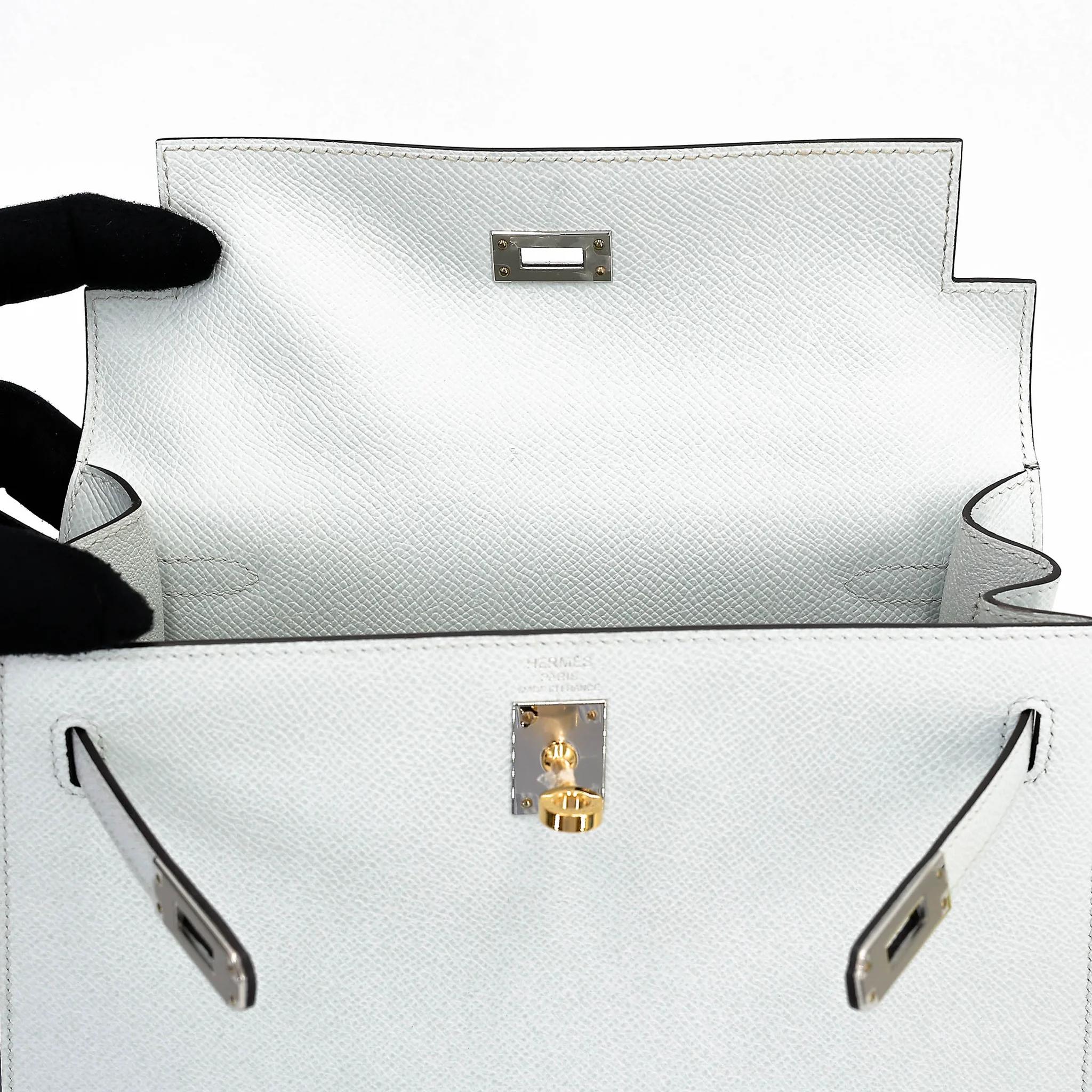 ランク SA HERMÈS エルメス ケリー25 セリエ グリプラチナ (N4) エプソン エレクトラム金具 W刻印 (2024) - 16