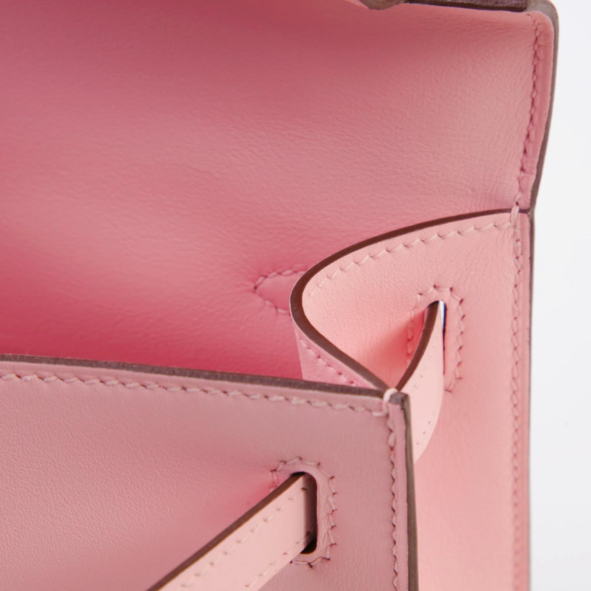 ランク N 新品 HERMÈS エルメス ポシェットケリー ローズサクラ (3Q) スイフト シルバー金具 K刻印 (2025) - 12