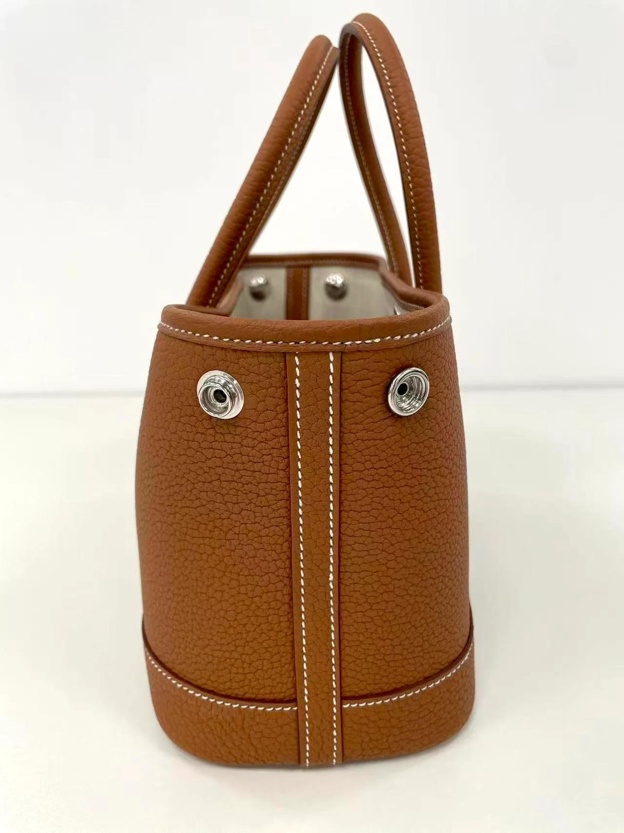 Brand New ( Rank N ) HERMÈS Neo Garden Party 23 Gold (37) Negonda Palladium hardware K (2025) - 3