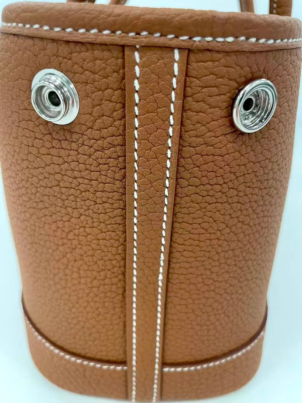 Brand New ( Rank N ) HERMÈS Neo Garden Party 23 Gold (37) Negonda Palladium hardware K (2025) - 13
