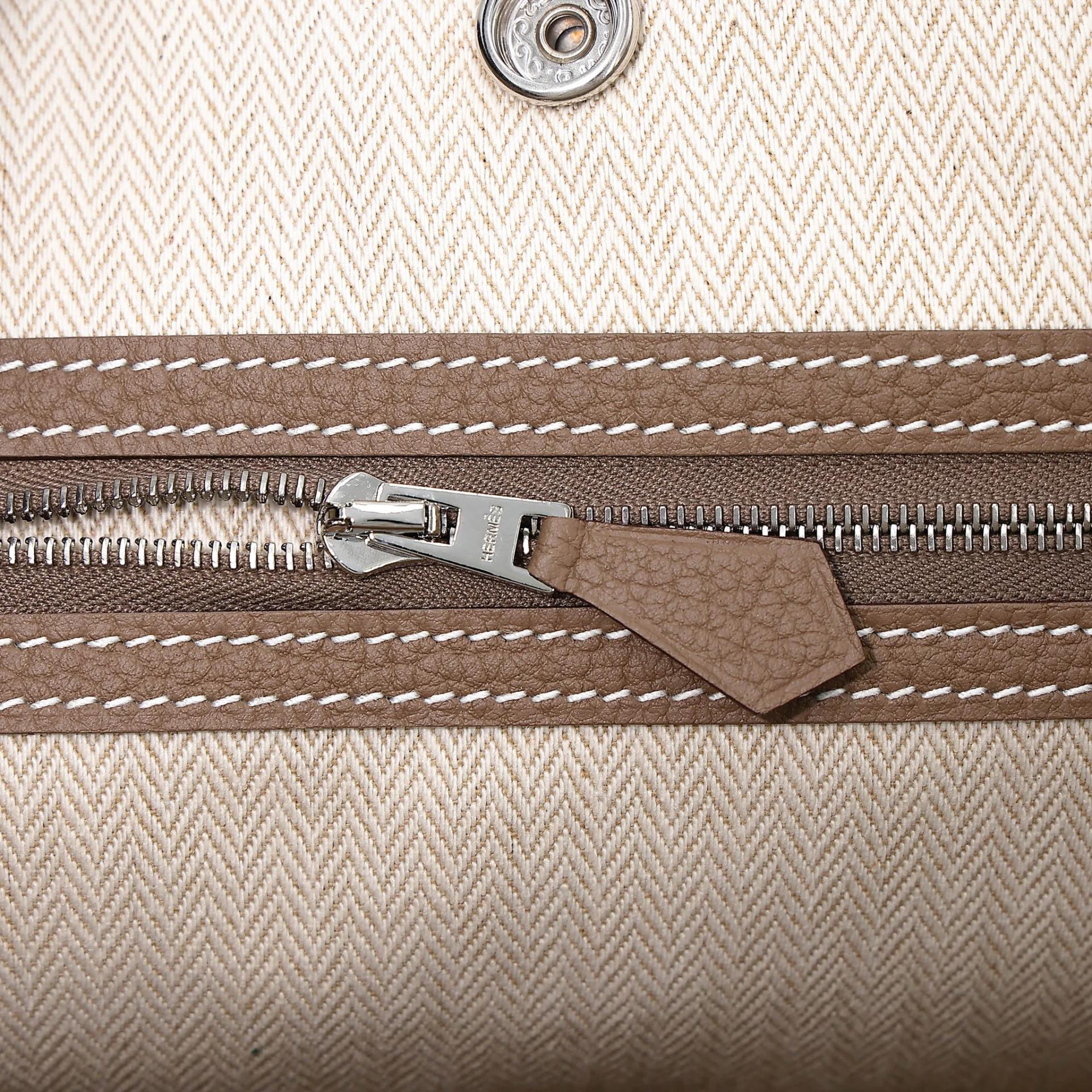 Brand New ( Rank N ) HERMÈS Garden Party TPM Etoupe (18) Negonda Palladium hardware K (2025) - 10