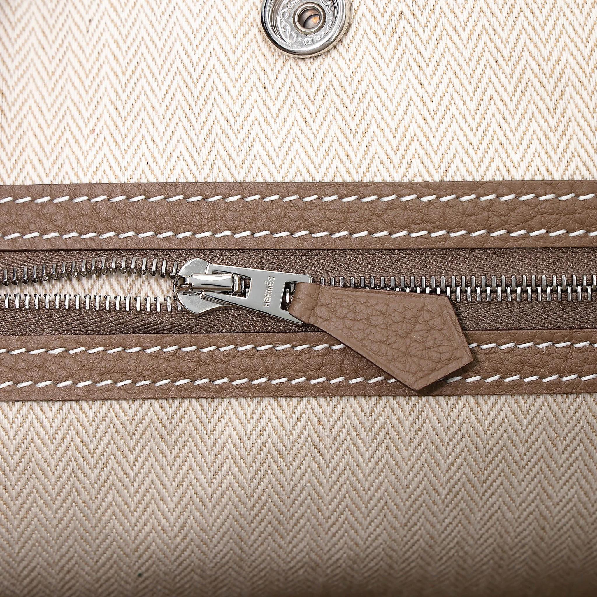 Brand New ( Rank N ) HERMÈS Garden Party TPM Etoupe (18) Negonda Palladium hardware K (2025) - 10