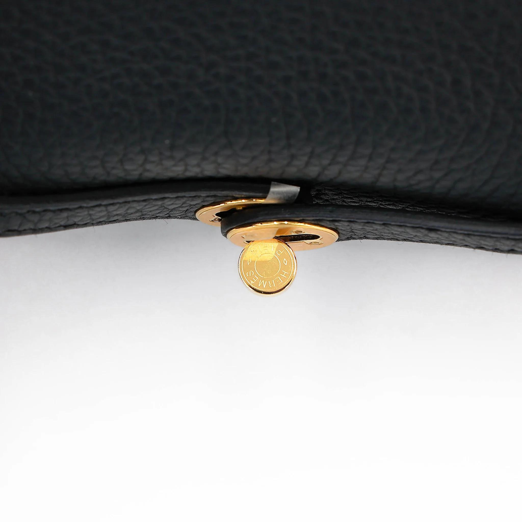Excellent ( Rank SA ) HERMÈS Mini Lindy II Noir (89) Clemence Gold hardware W (2024) - 11