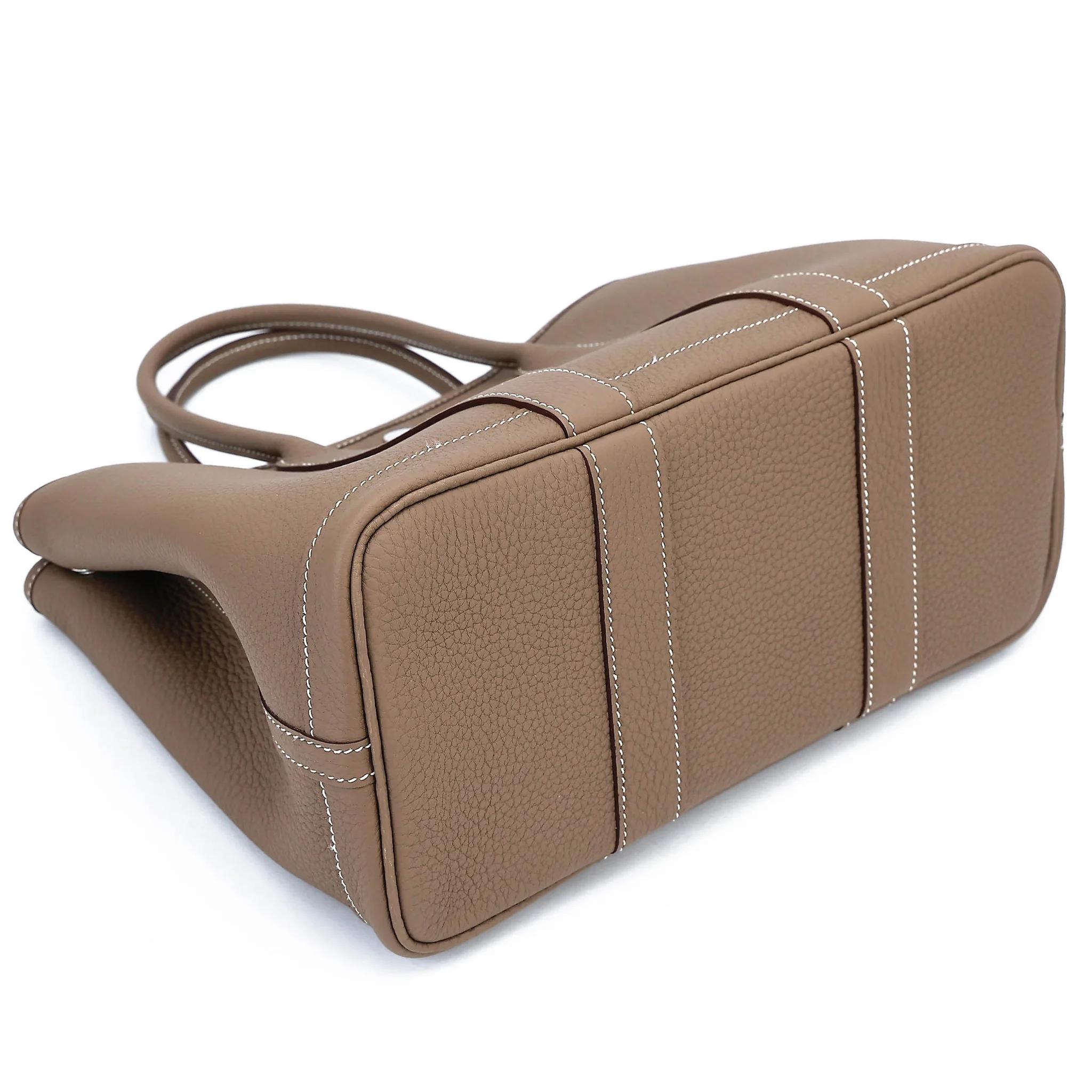 Brand New ( Rank N ) HERMÈS Garden Party TPM Etoupe (18) Negonda Palladium hardware K (2025) - 7