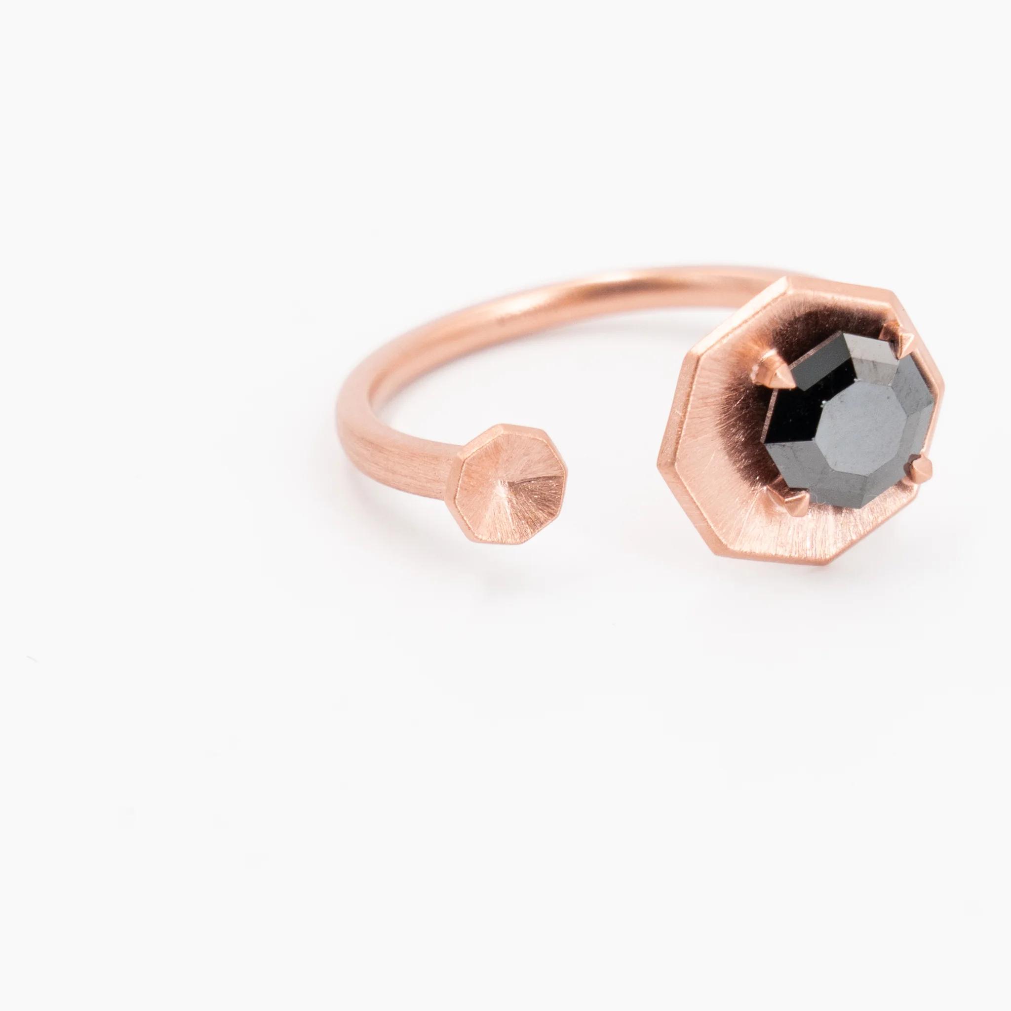 Brand New ( Rank N ) Mira MIRA NOIR LUNAR ECLIPSE Ring Black 18K Rose Gold - 10