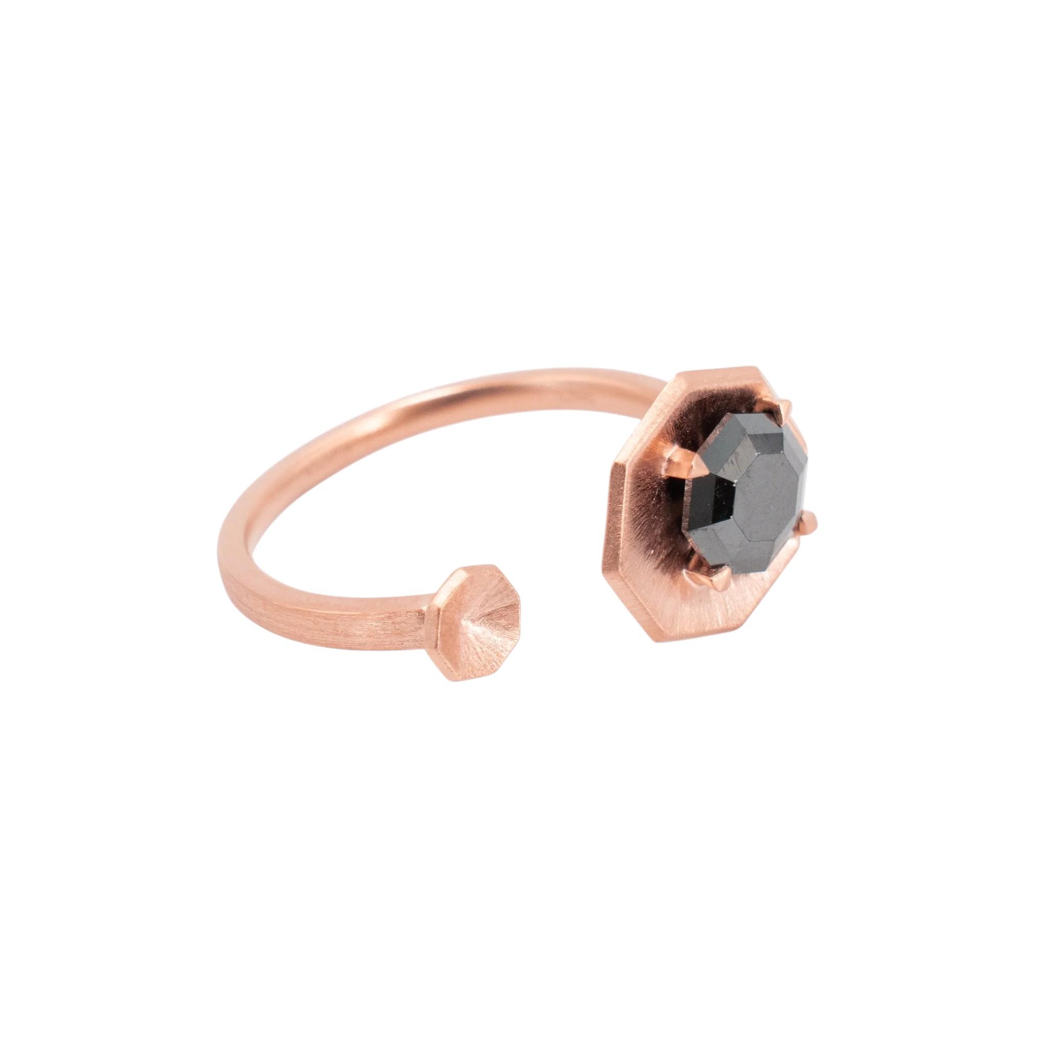 Brand New ( Rank N ) Mira MIRA NOIR LUNAR ECLIPSE Ring Black 18K Rose Gold - 6