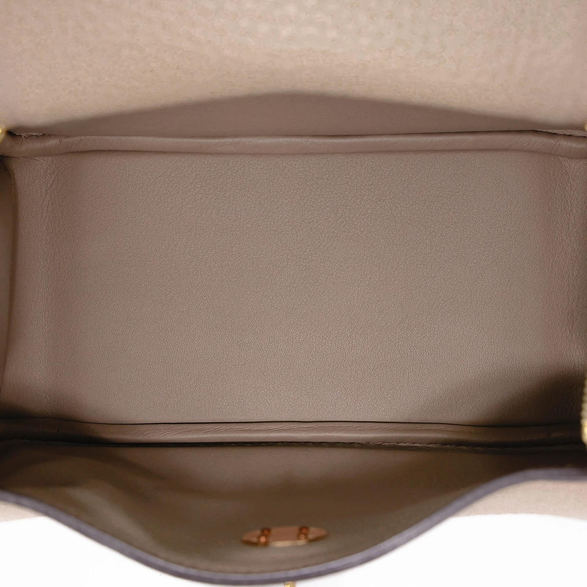 Brand New ( Rank N ) HERMÈS Mini Lindy II Beige Marfa (8Q) Clemence Gold hardware G (2026) - 15
