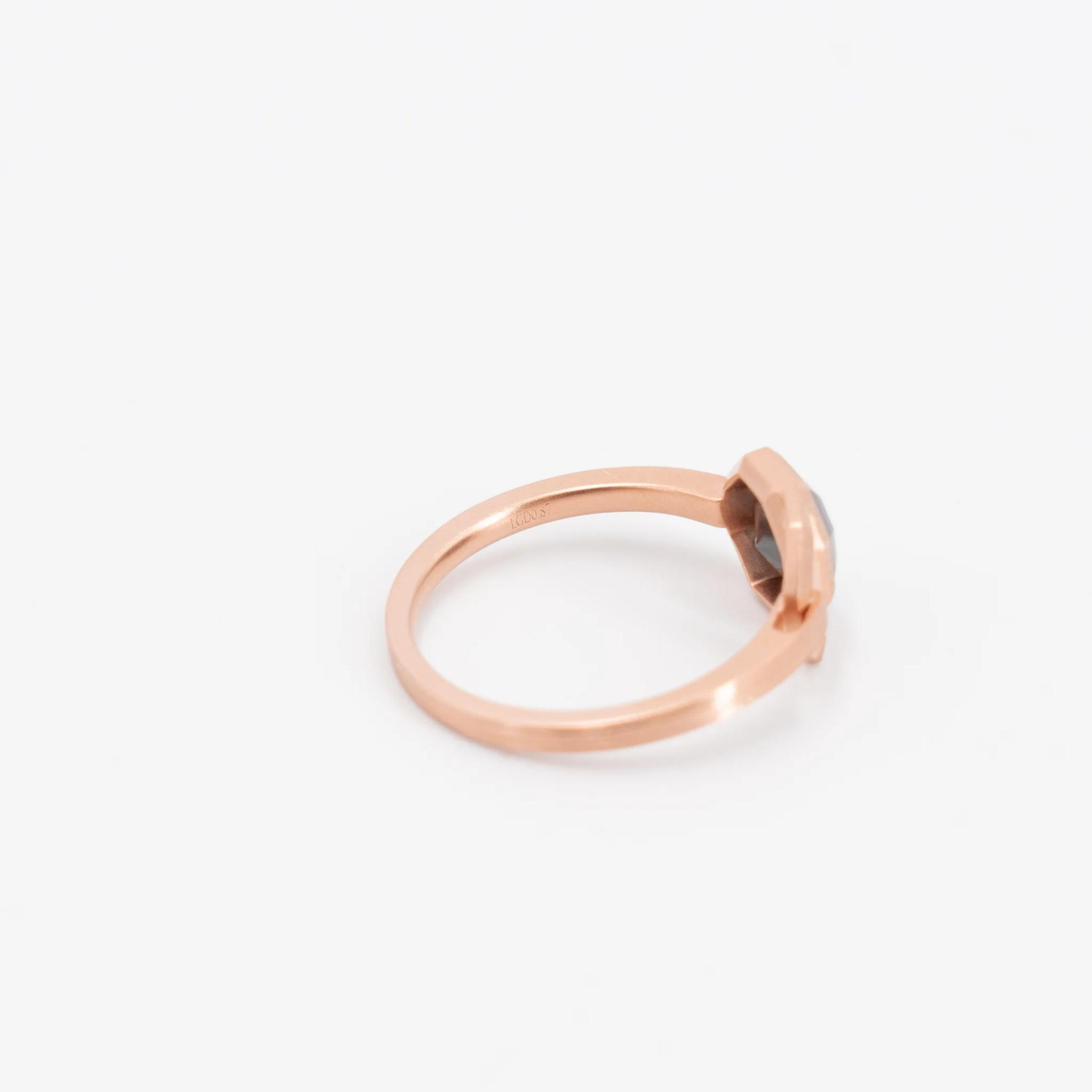 Brand New ( Rank N ) Mira MIRA NOIR GEOMETRY LOCK Ring Black Rose Gold 18K Rose Gold Diamond - 13