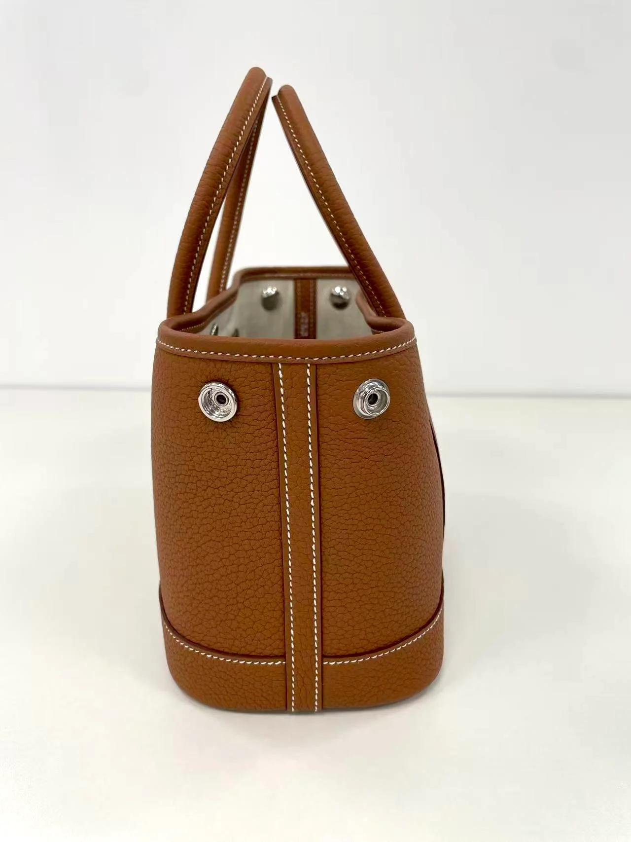 Brand New ( Rank N ) HERMÈS Neo Garden Party 23 Gold (37) Negonda Palladium hardware K (2025) - 4