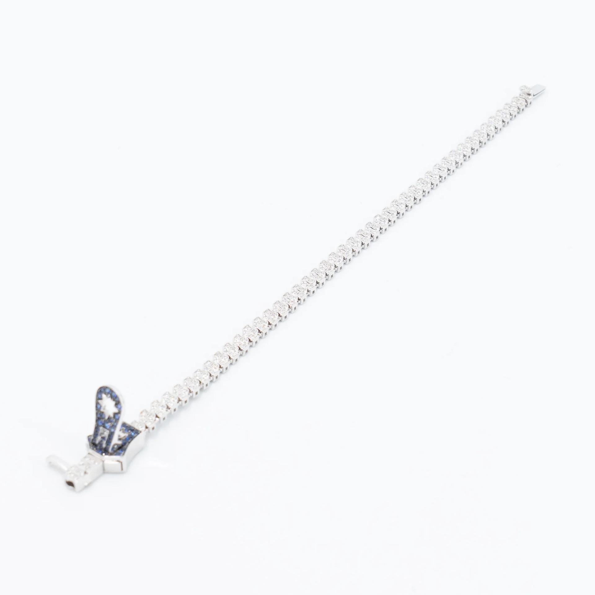 Brand New ( Rank N ) Mira MIRA Premium Collection Sapphire Mode Bracelet Blue White 18K White Gold Diamond - 13
