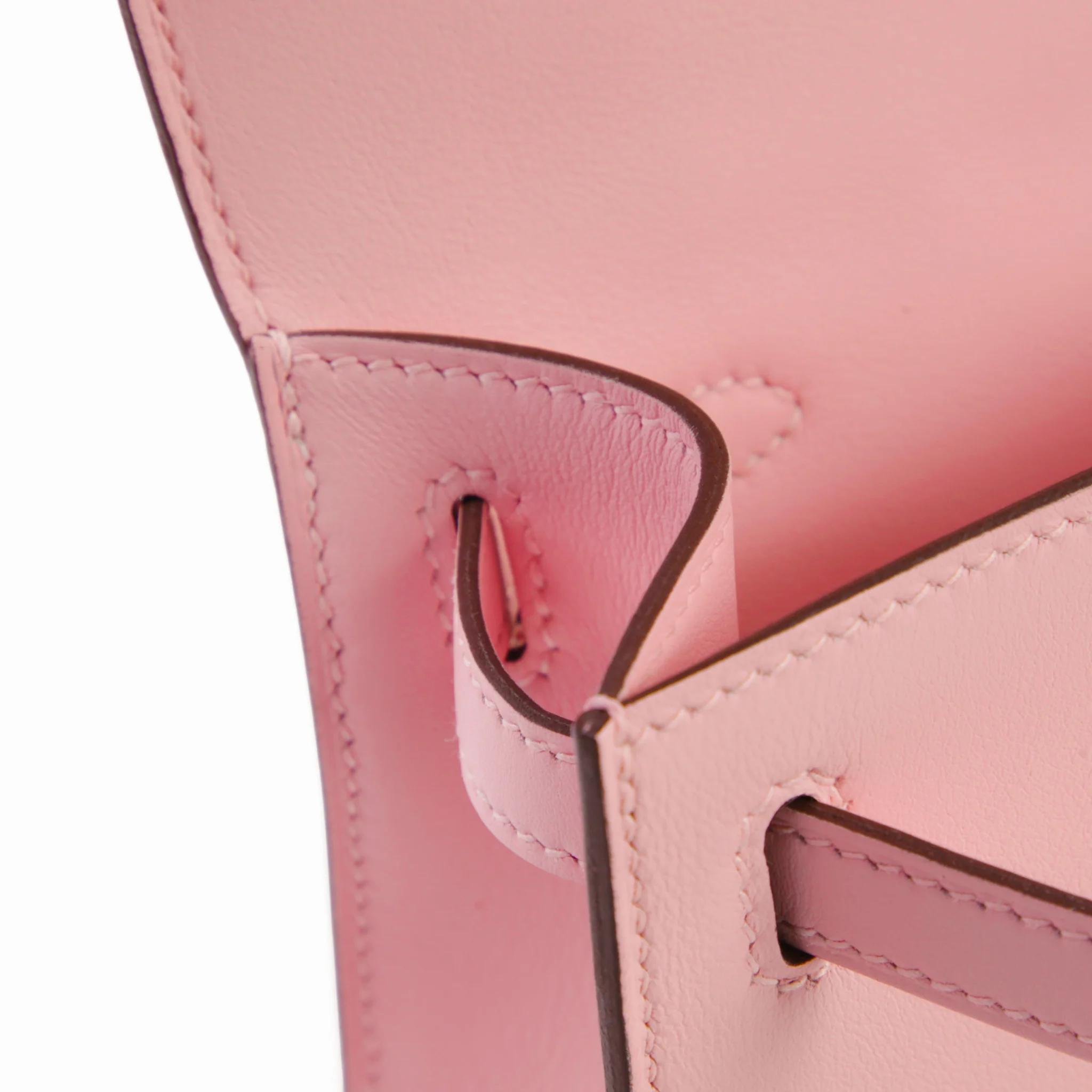 ランク N 新品 HERMÈS エルメス ポシェットケリー ローズサクラ (3Q) スイフト シルバー金具 K刻印 (2025) - 13