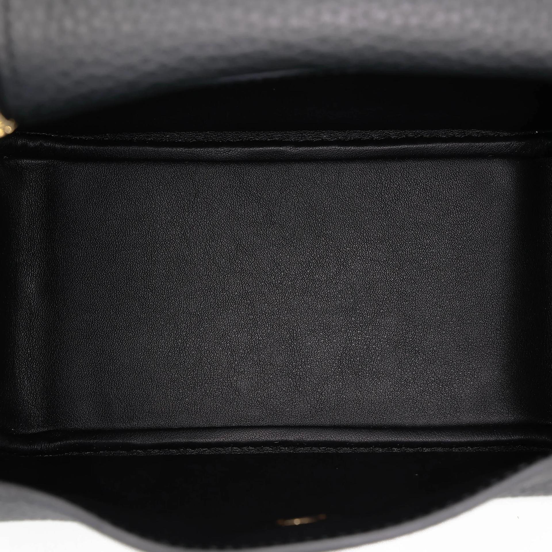 Excellent ( Rank SA ) HERMÈS Mini Lindy II Noir (89) Clemence Gold hardware W (2024) - 15