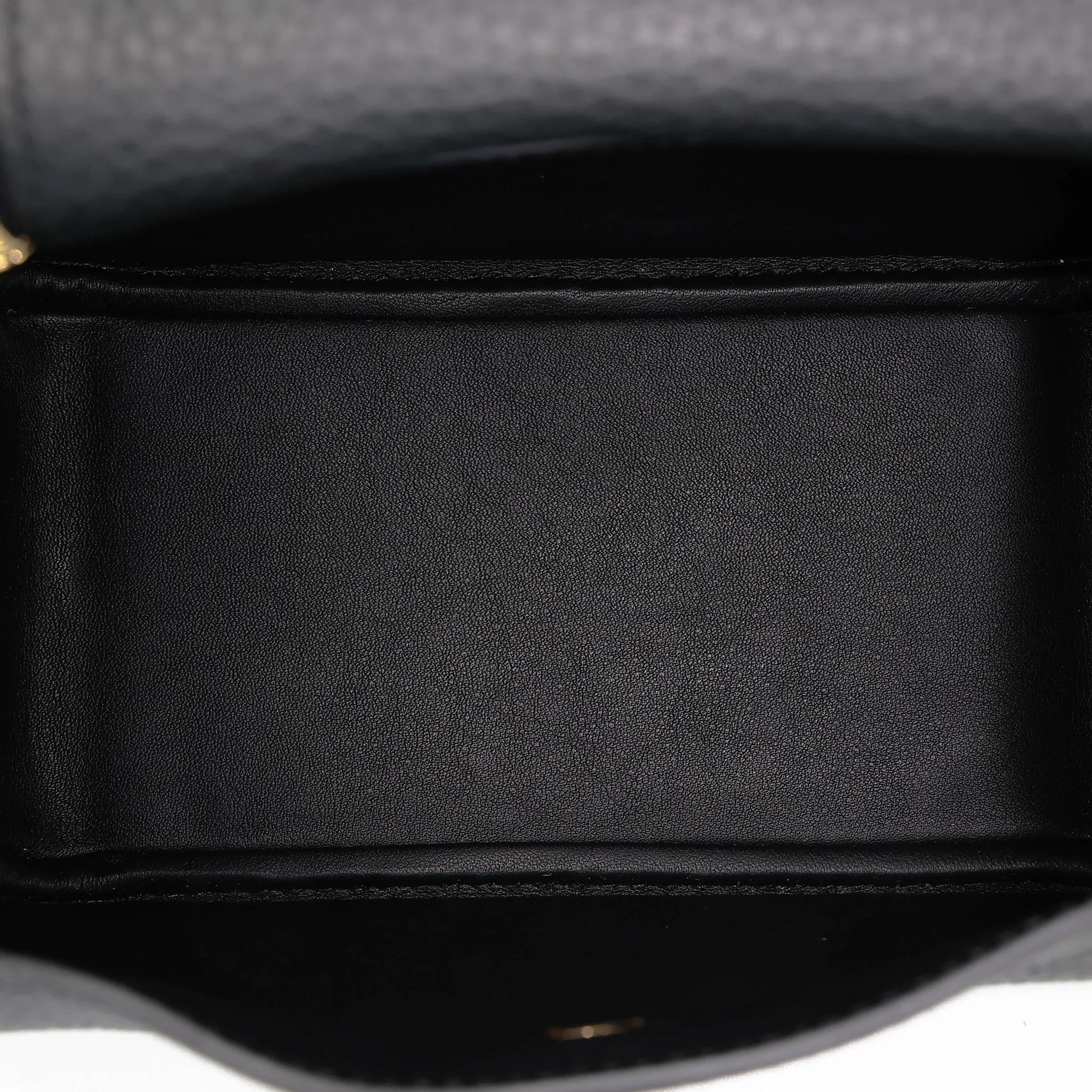 Excellent ( Rank SA ) HERMÈS Mini Lindy II Noir (89) Clemence Gold hardware W (2024) - 15
