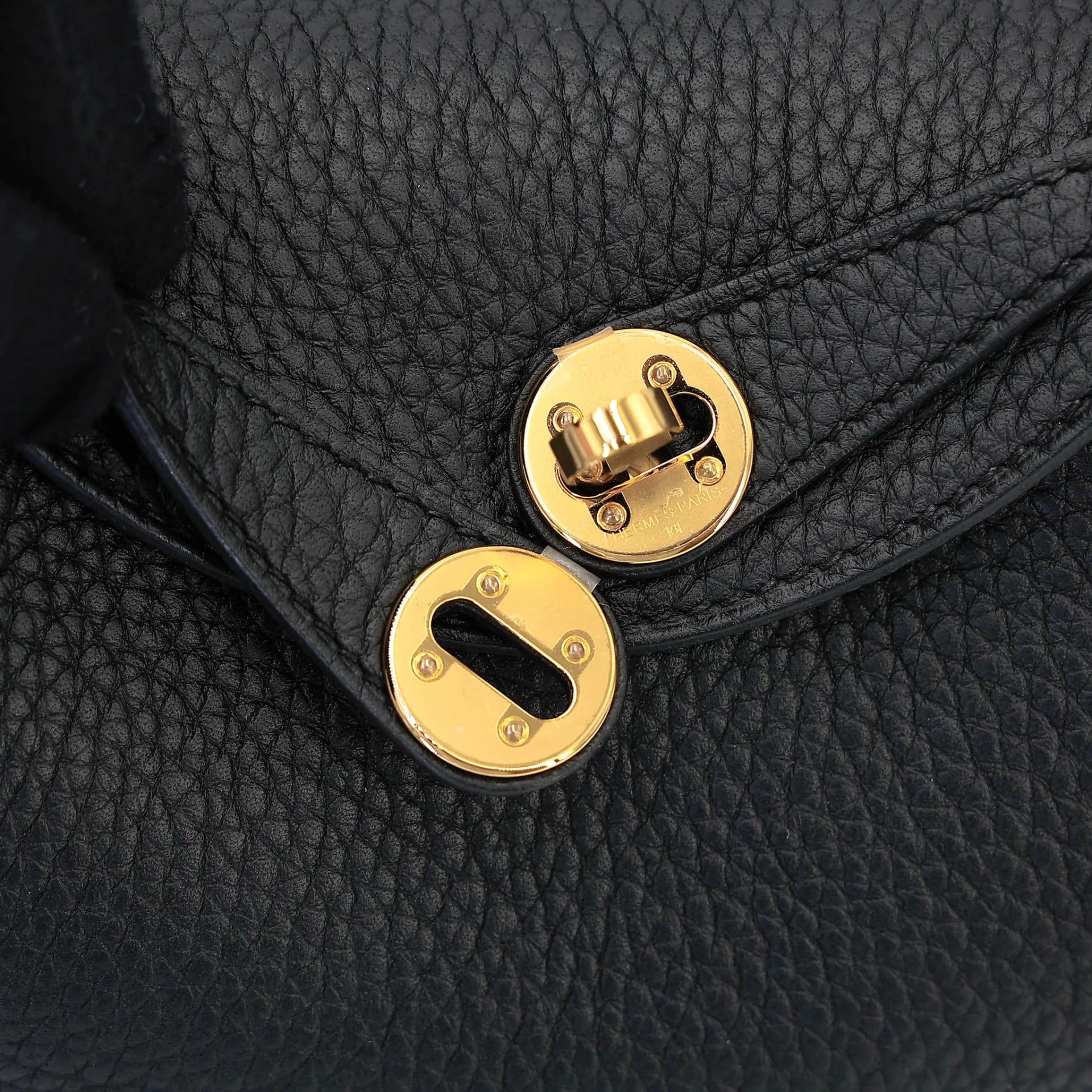 Excellent ( Rank SA ) HERMÈS Mini Lindy II Noir (89) Clemence Gold hardware W (2024) - 10