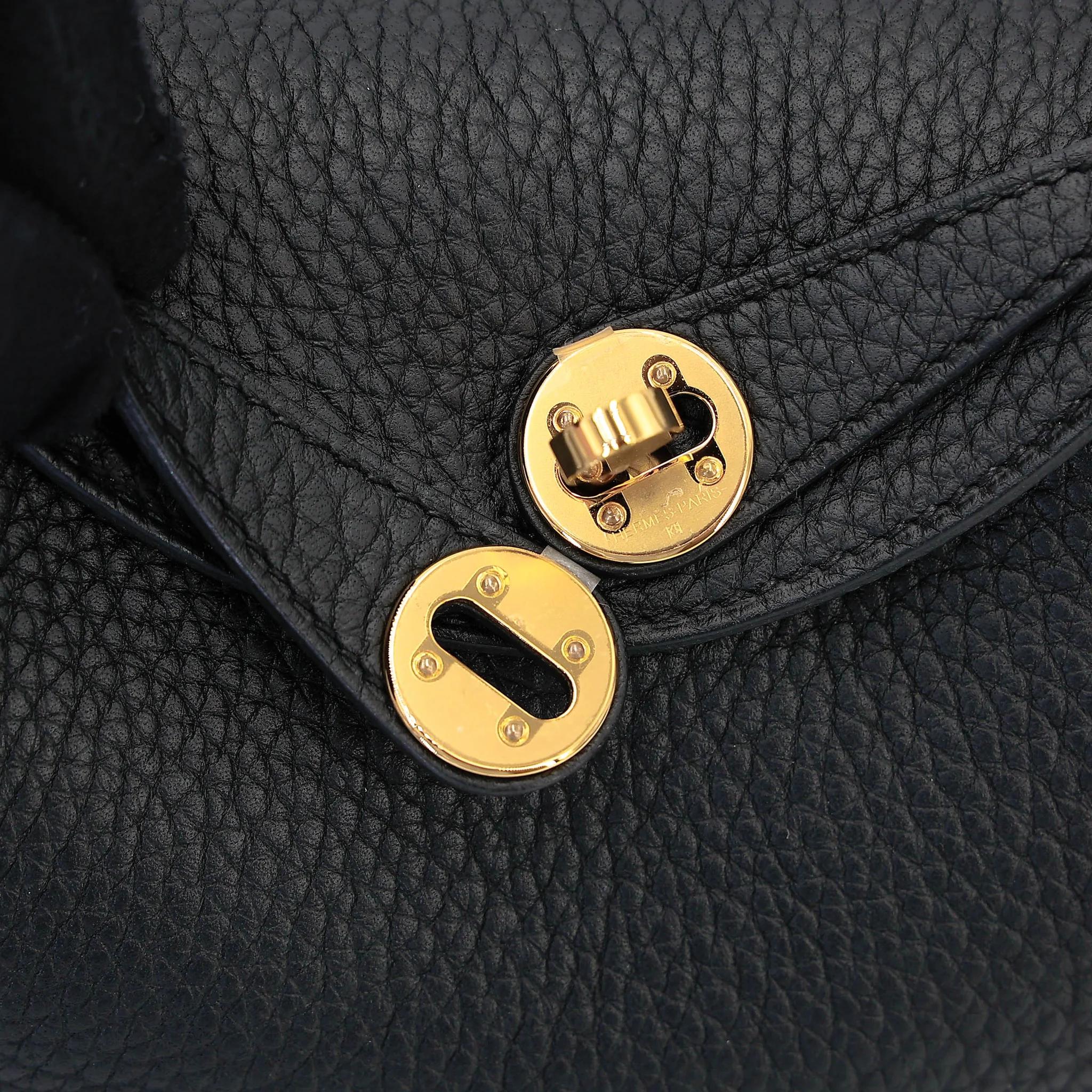 Excellent ( Rank SA ) HERMÈS Mini Lindy II Noir (89) Clemence Gold hardware W (2024) - 10