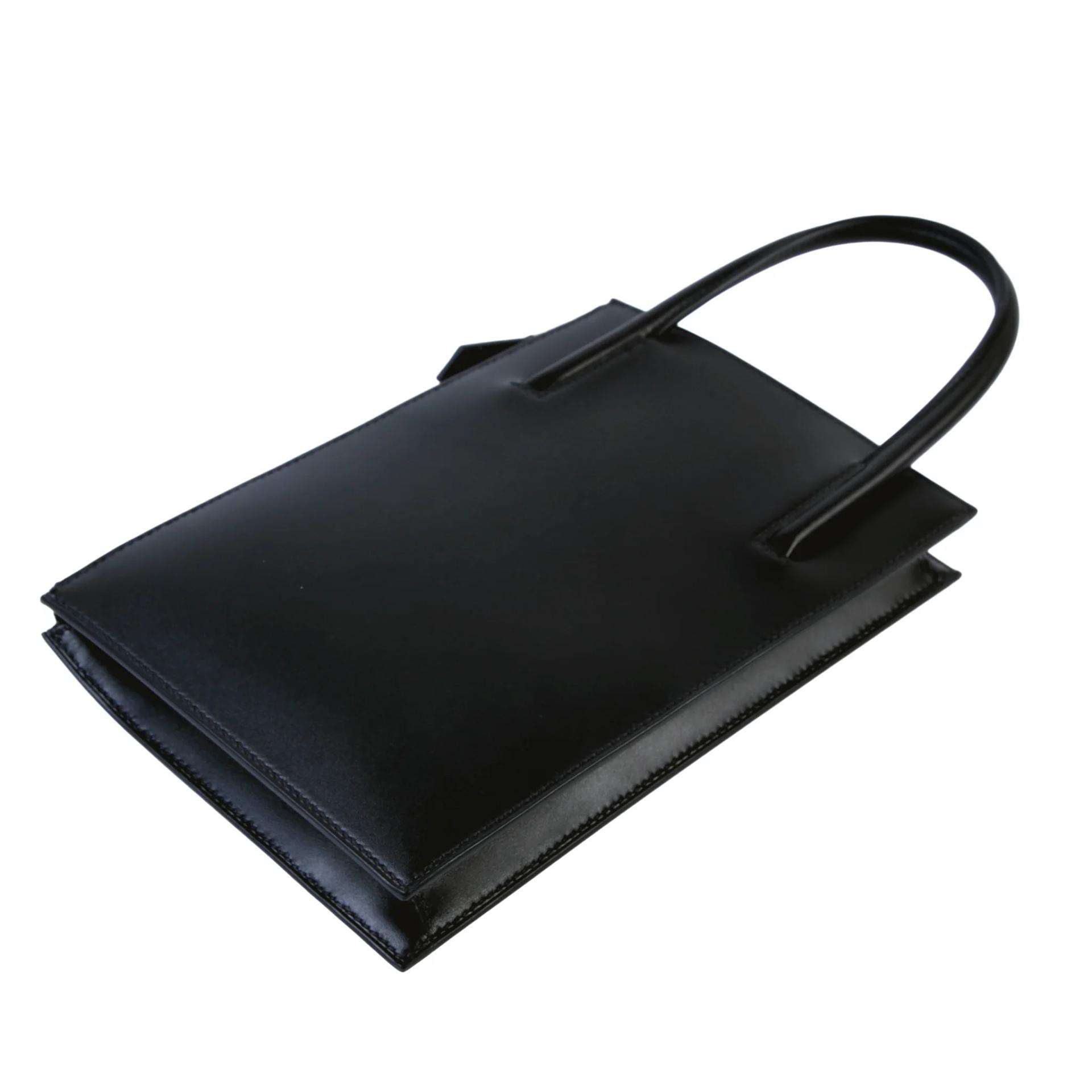 Unused ( Rank NS ) HERMÈS Cadenas Black (89) Tadelakt Palladium hardware U (2022) - 7