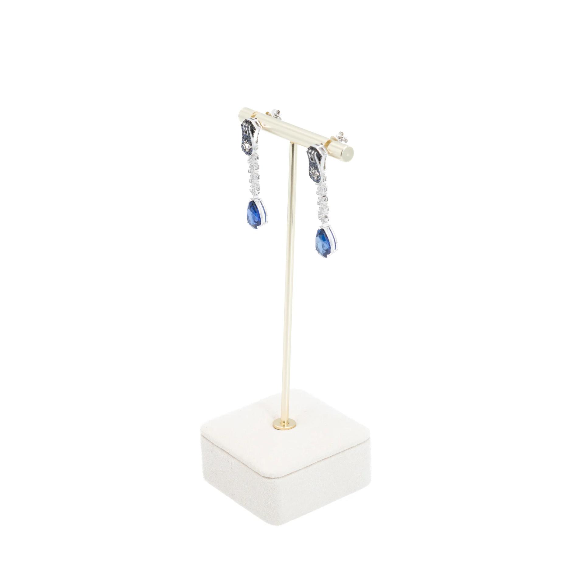 Brand New ( Rank N ) Mira MIRA Premium Collection Sapphire Mode Earring Blue White 18K White Gold Diamond - 4