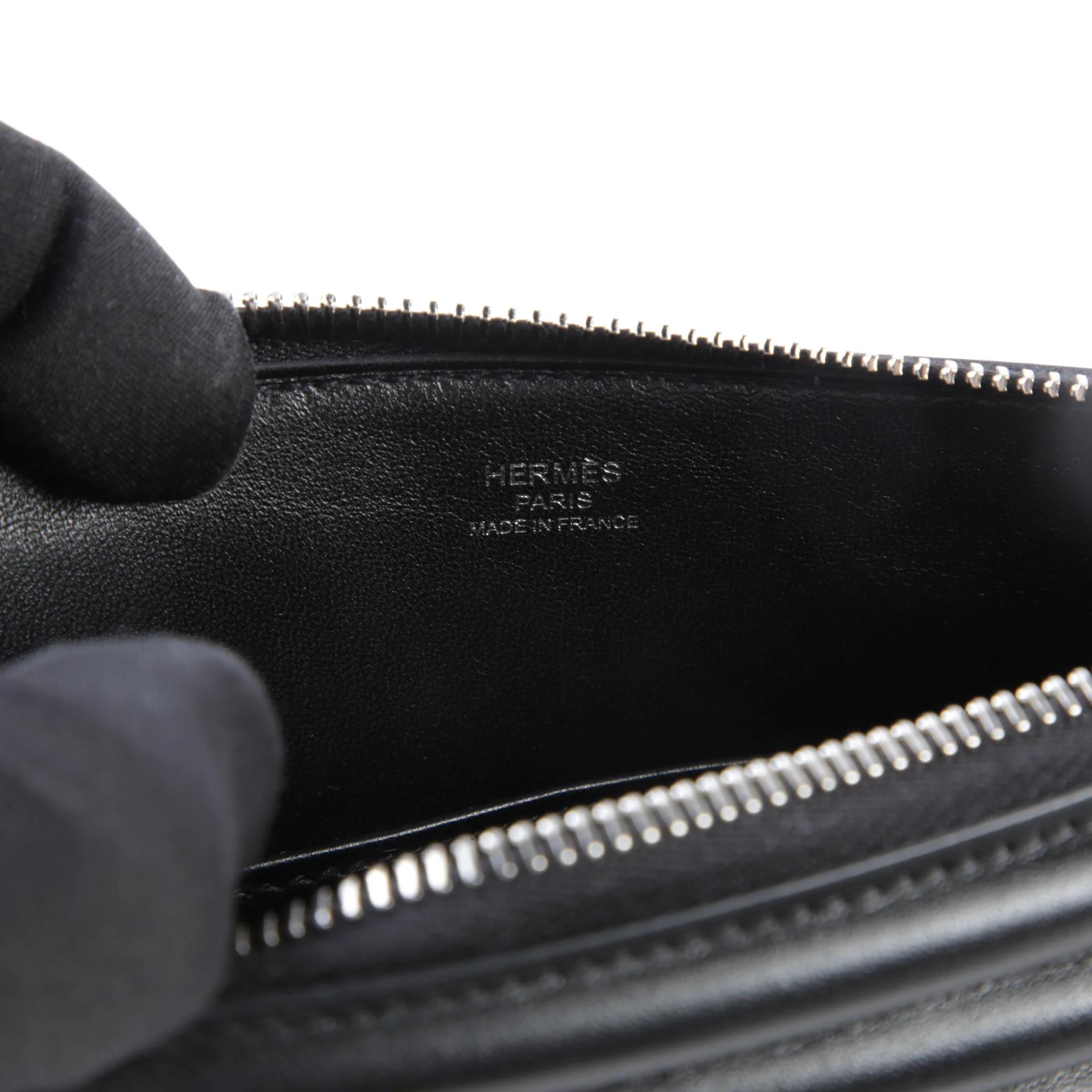 Unused ( Rank NS ) HERMÈS Cadenas Black (89) Tadelakt Palladium hardware U (2022) - 9