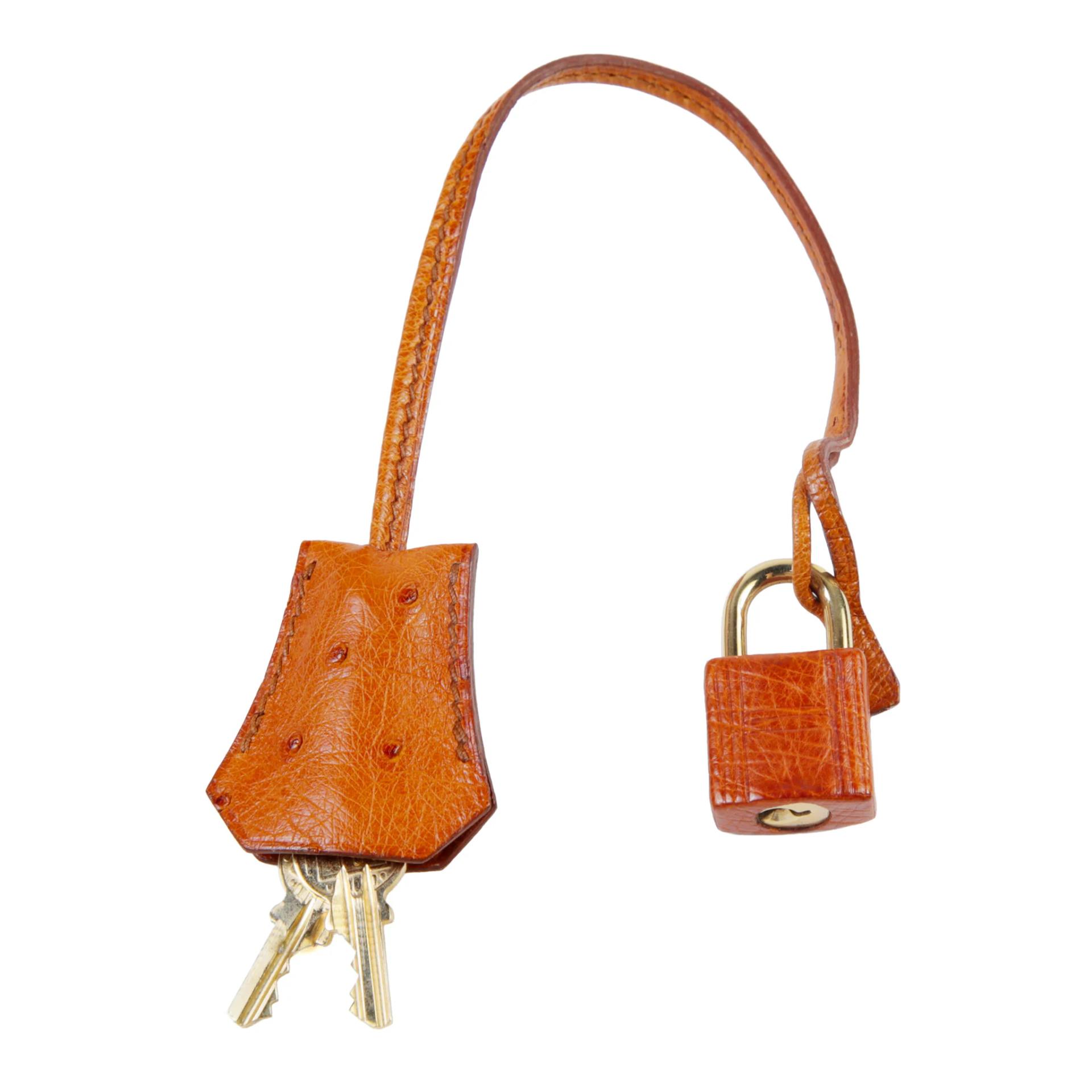 Good ( Rank AB) HERMÈS Kelly 32 Sellier Brown Ostrich Box-calf Gold hardware Circle V (1992) - 17