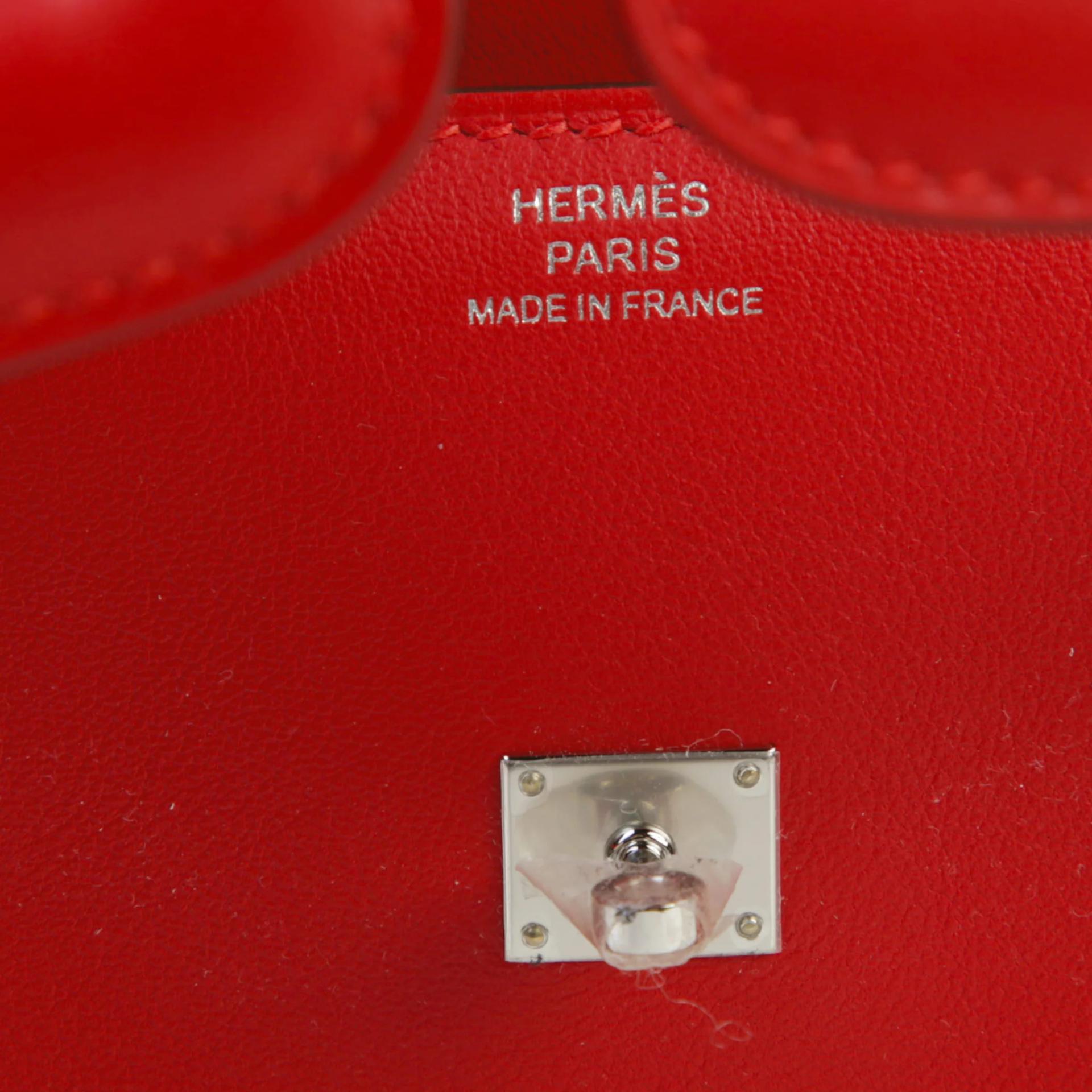Unused ( Rank NS ) HERMÈS Limited Edition Kelly Doll Rouge Radieux (O5) Swift Palladium hardware W (2024) - 7