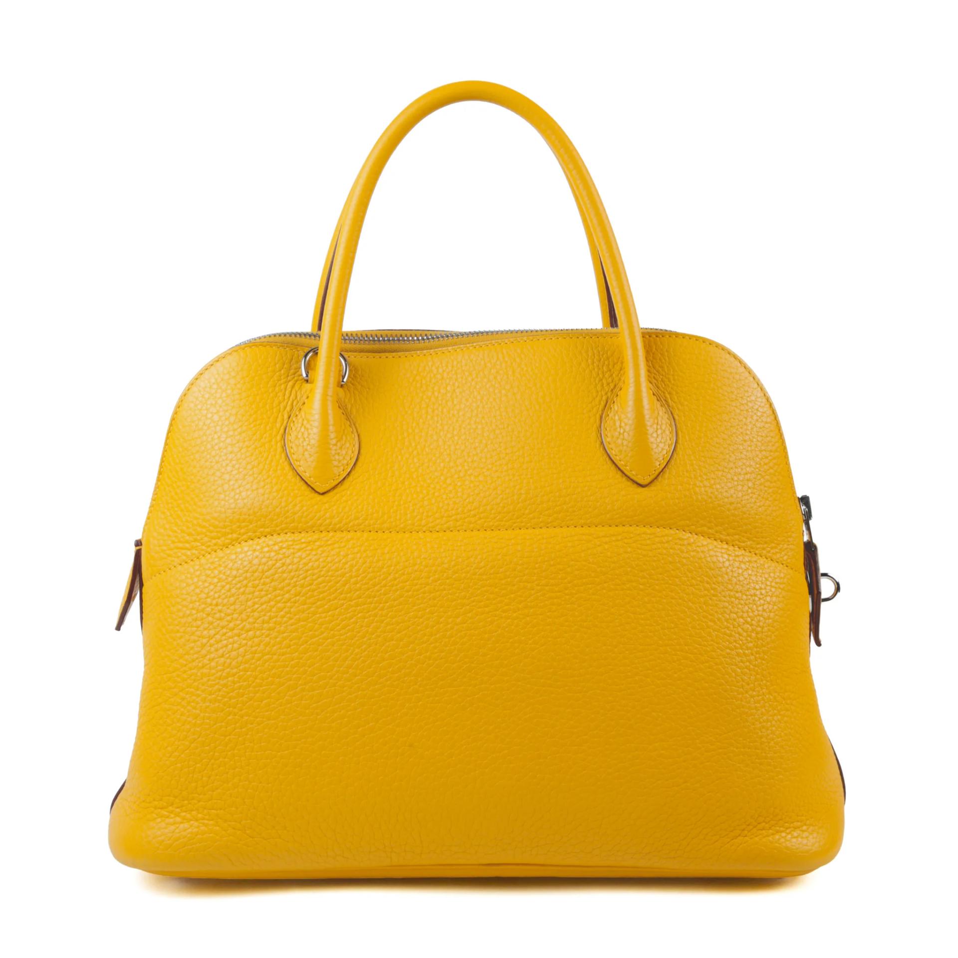 Very Good ( Rank A) HERMÈS Bolide 31 Soleil (9H) Clemence Palladium hardware Square M (2009) - 2