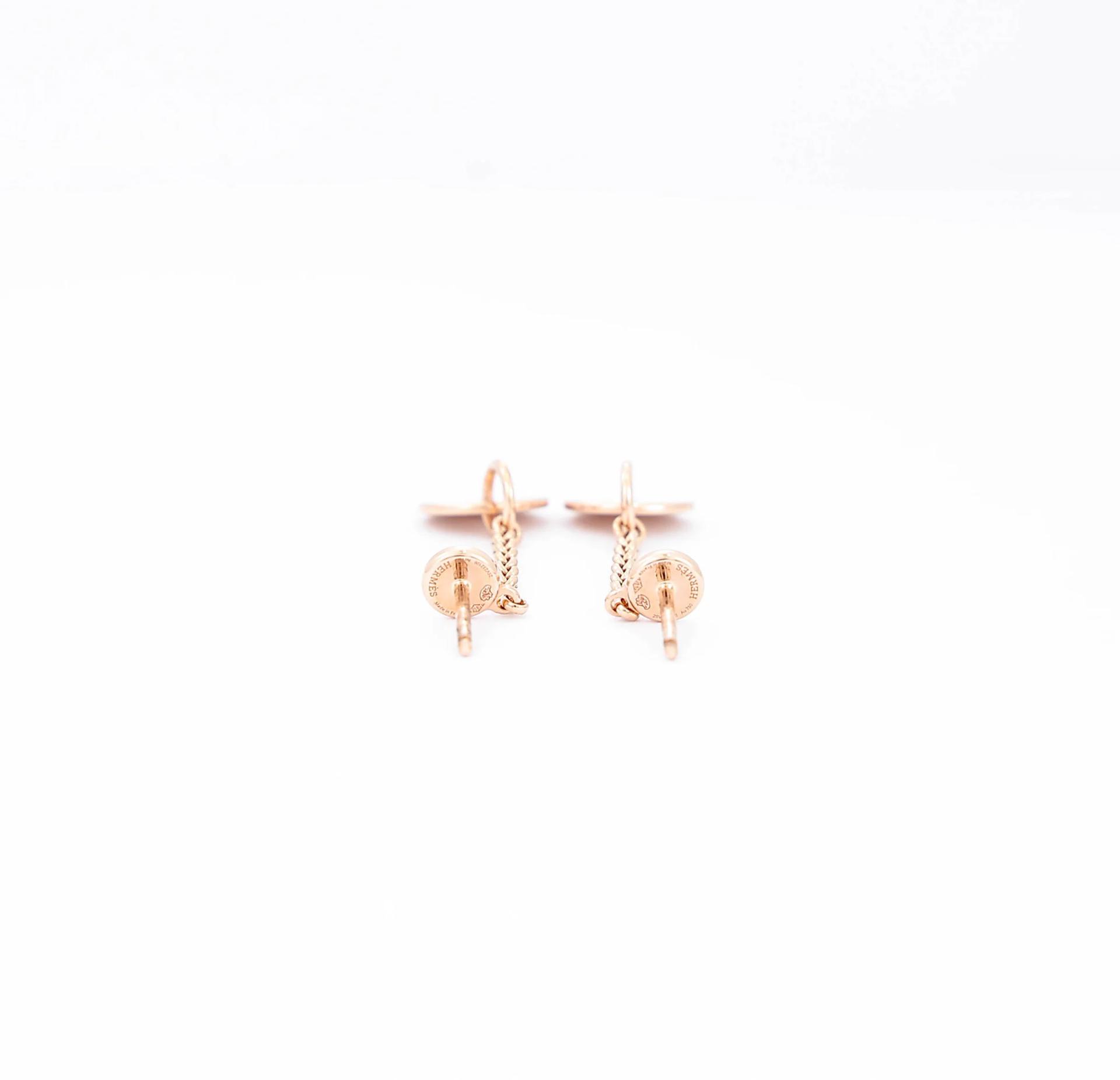 ランク N 新品 HERMÈS エルメス エクスリブリス クルー ド セル ピアス ピンクゴールド K18ピンクゴールド ダイヤモンド 不明 - 4